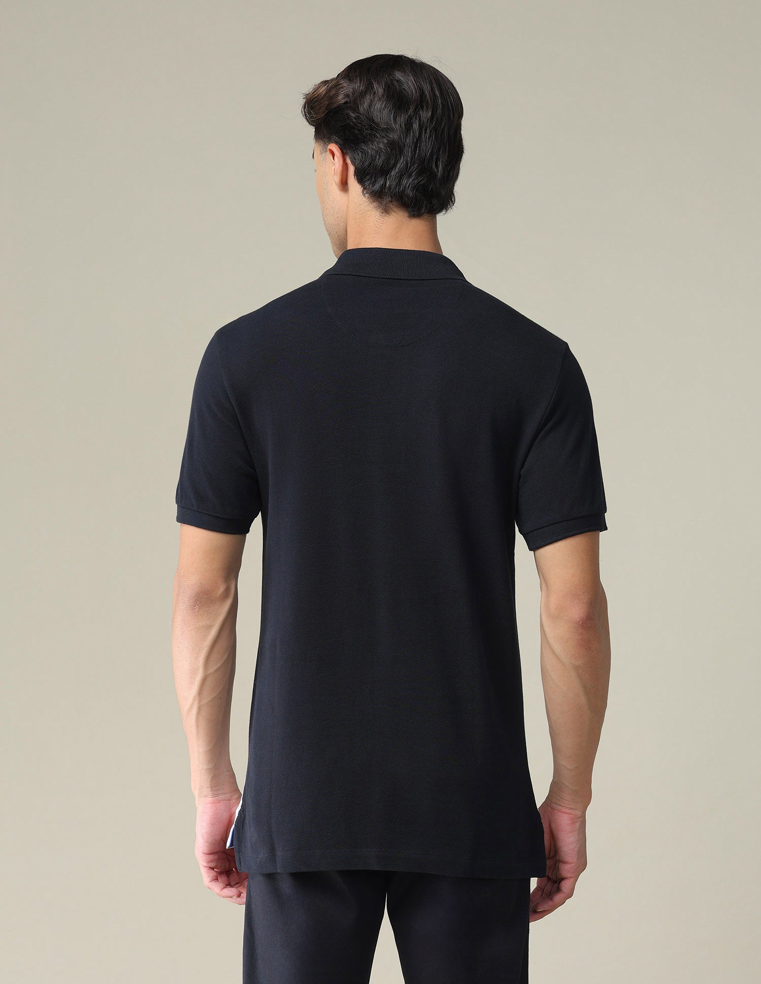 Logo Tape Polo Shirt Black and White - U.S. POLO ASSN. | Large