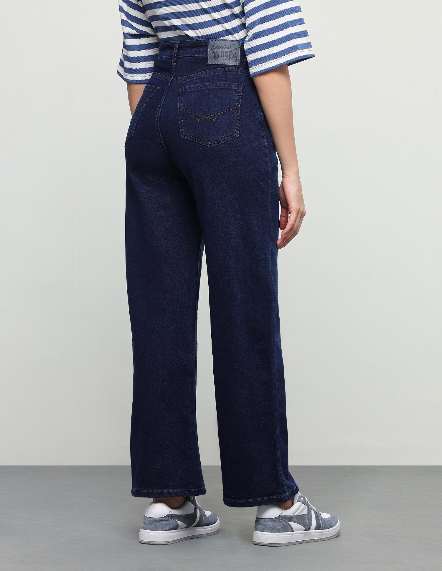 Wide Leg Fit Blue Jeans Dark Blue - U.S. Polo Assn. India | Large