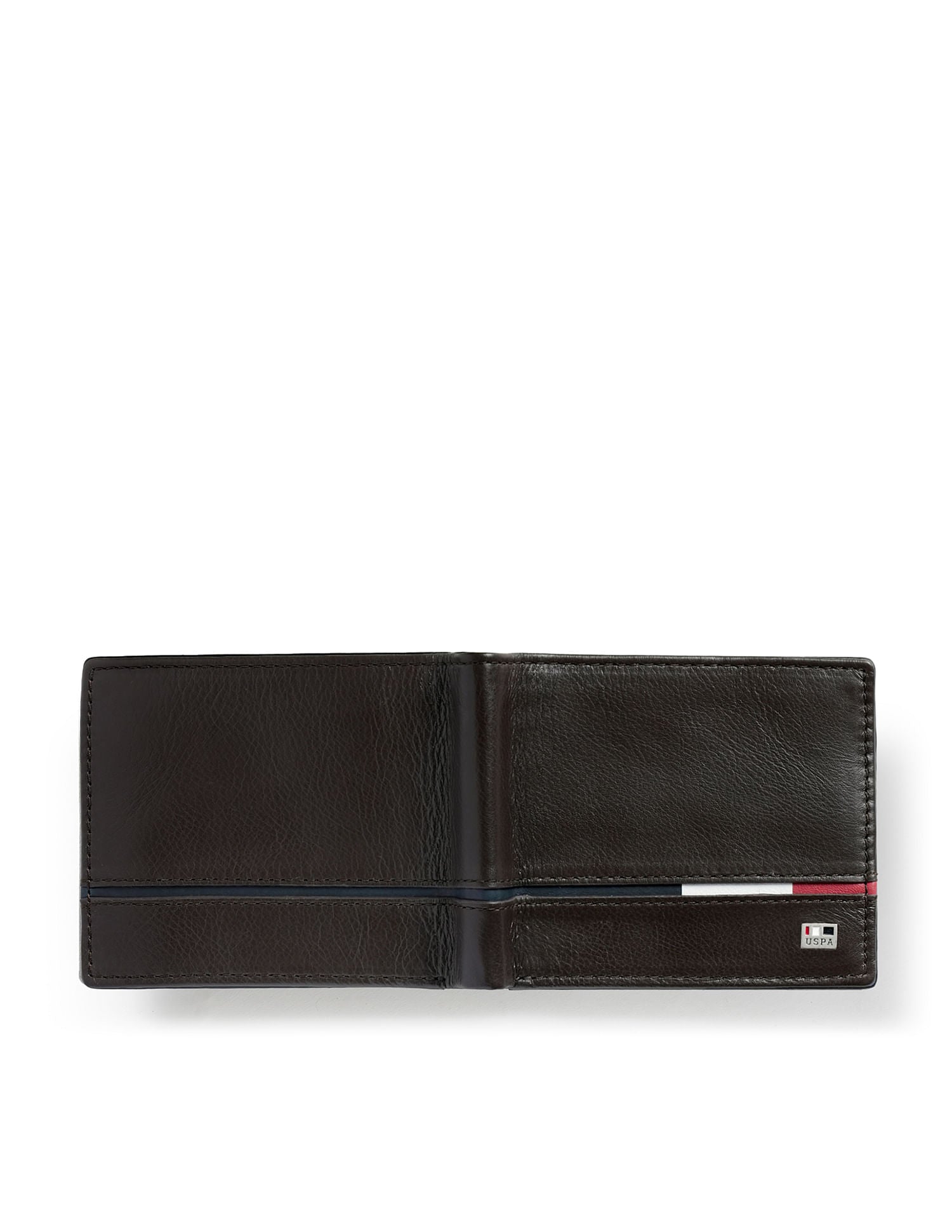 Bi-Fold Textured Wallet Dark Brown - U.S. POLO ASSN. | Large