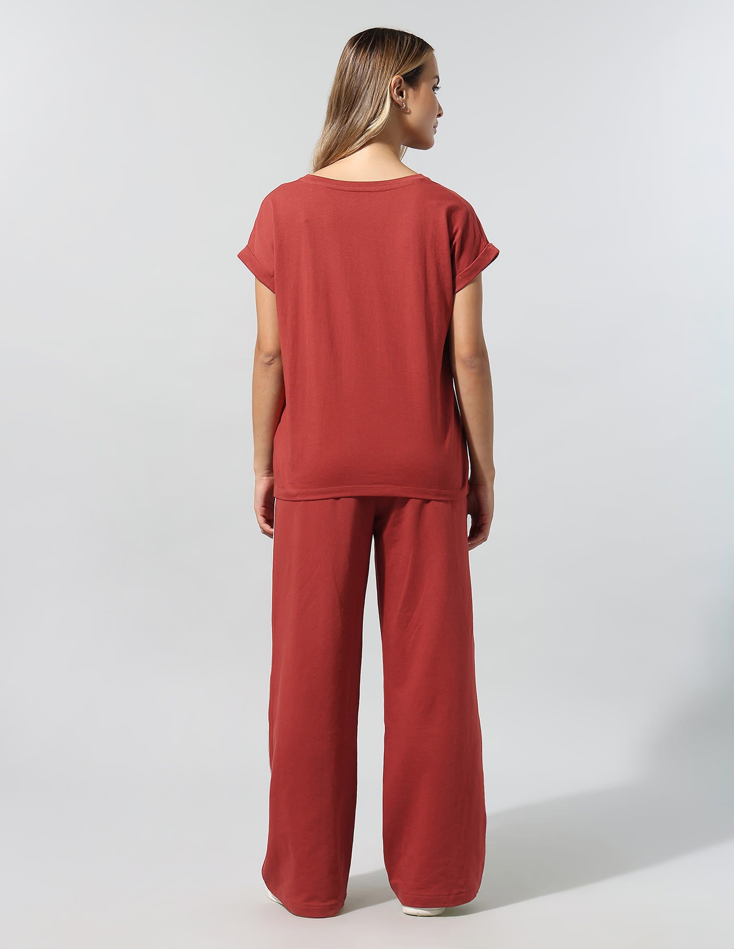 Relaxed Fit T-Shirt With Wide Leg Pants Red - U.S. Polo Assn. India | Large