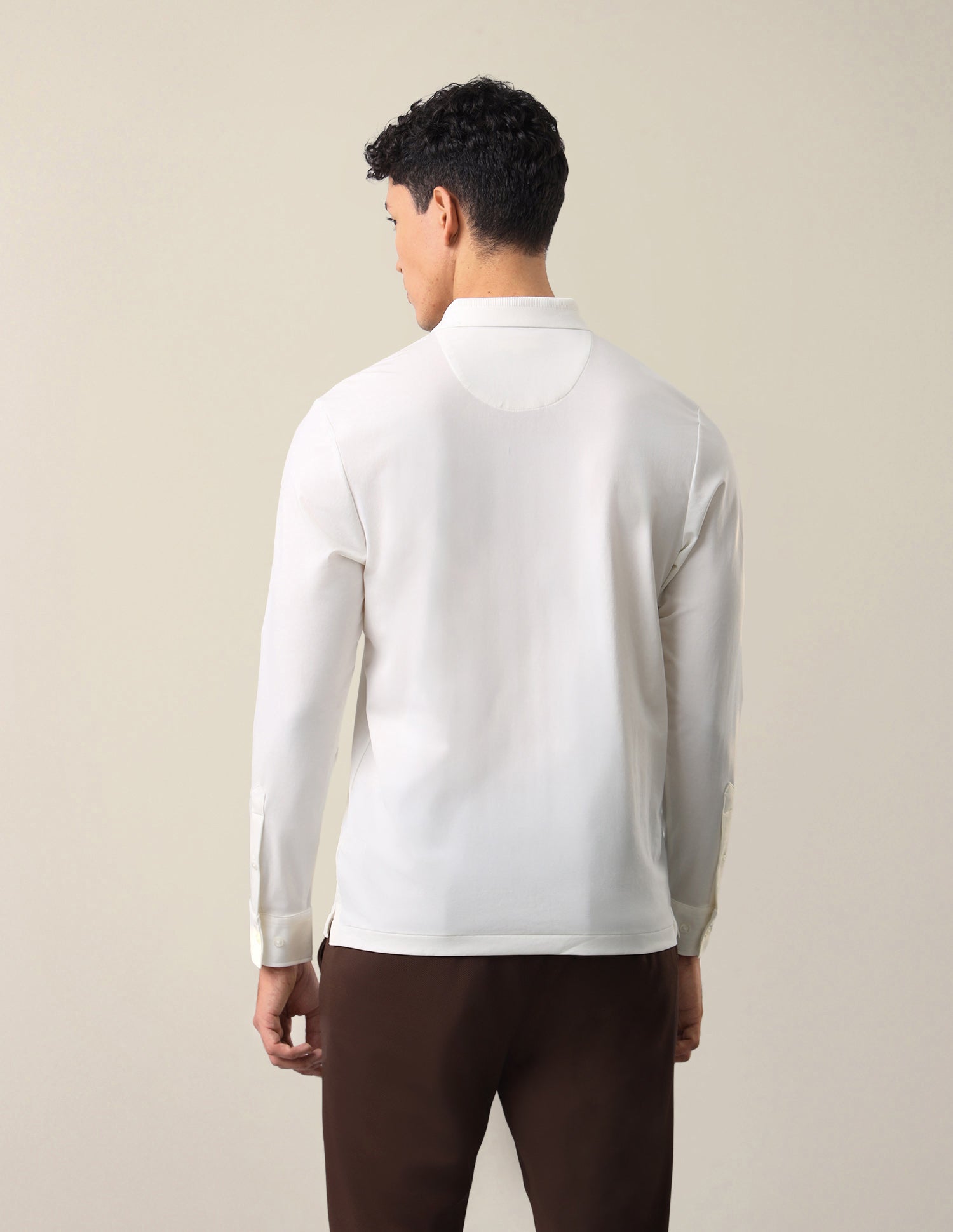 Solid Slim Fit Polo Shirt Off White - U.S. Polo Assn. India | Large