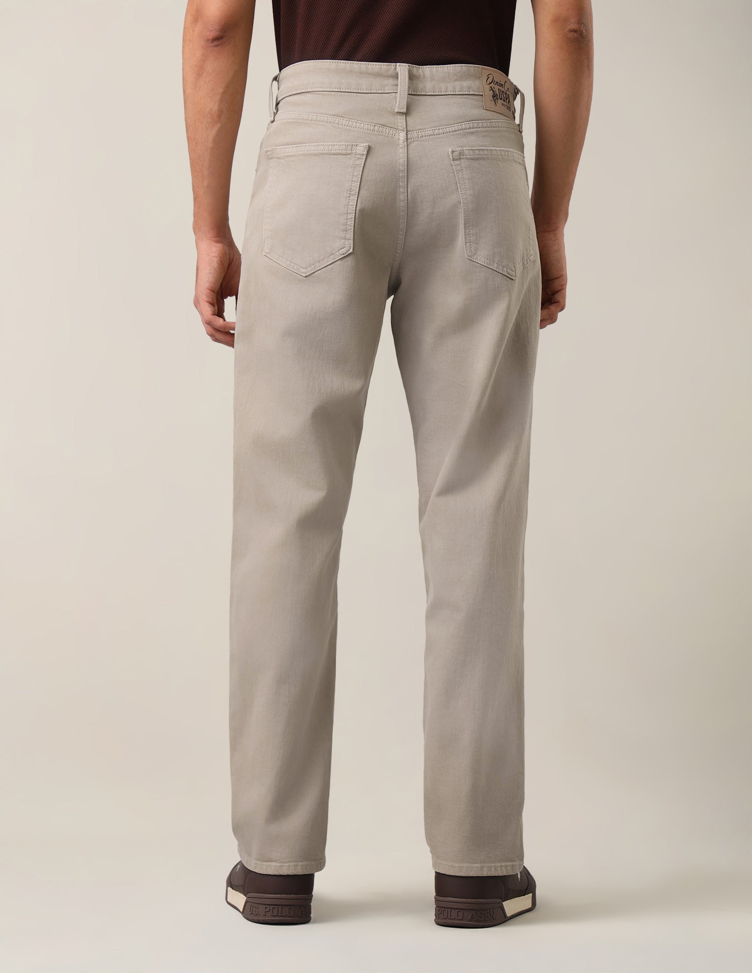 Shawn Relaxed Fit Brown Jeans Khaki - U.S. Polo Assn. India | Large