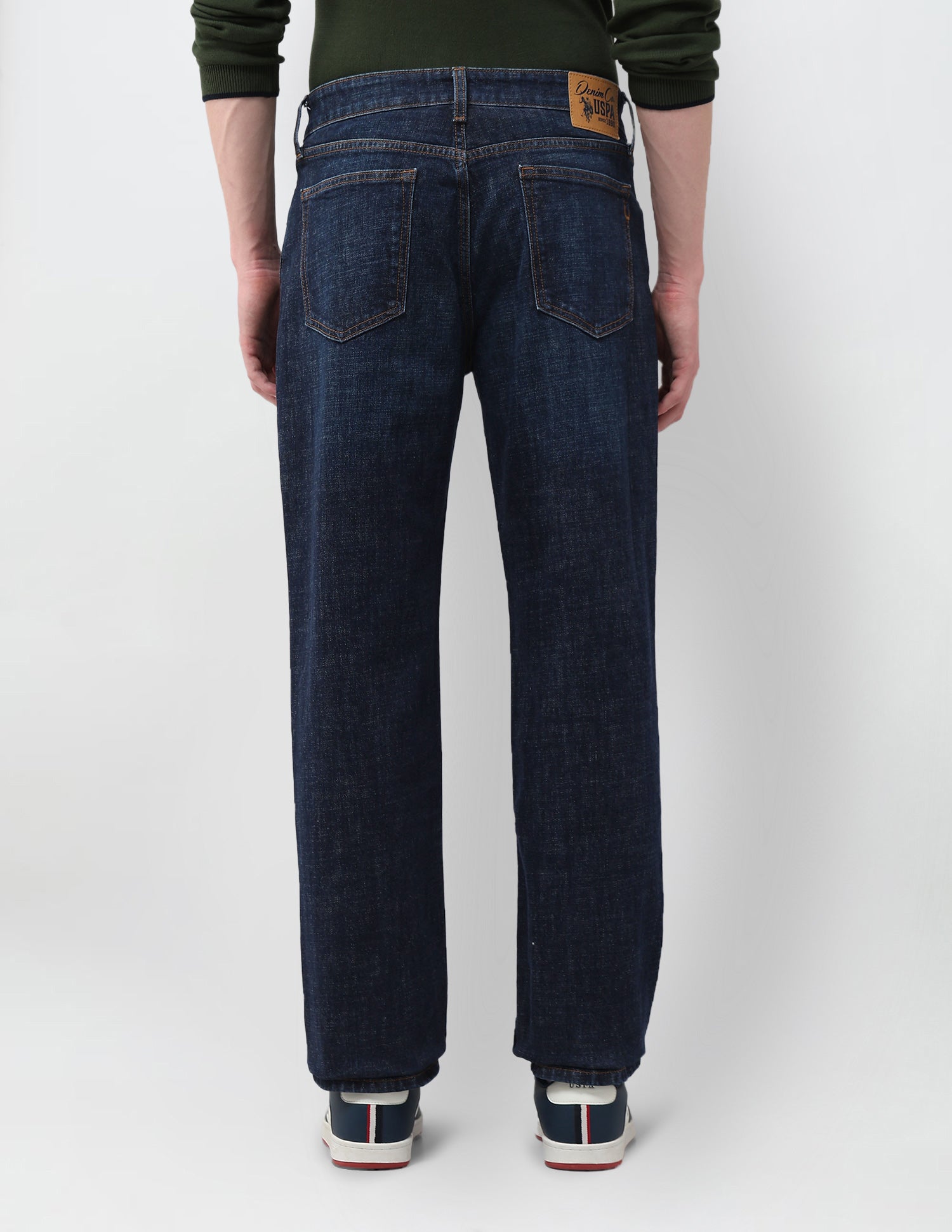 Shawn Relaxed Fit Whiskered Jeans Dark Blue - U.S. Polo Assn. India | Large