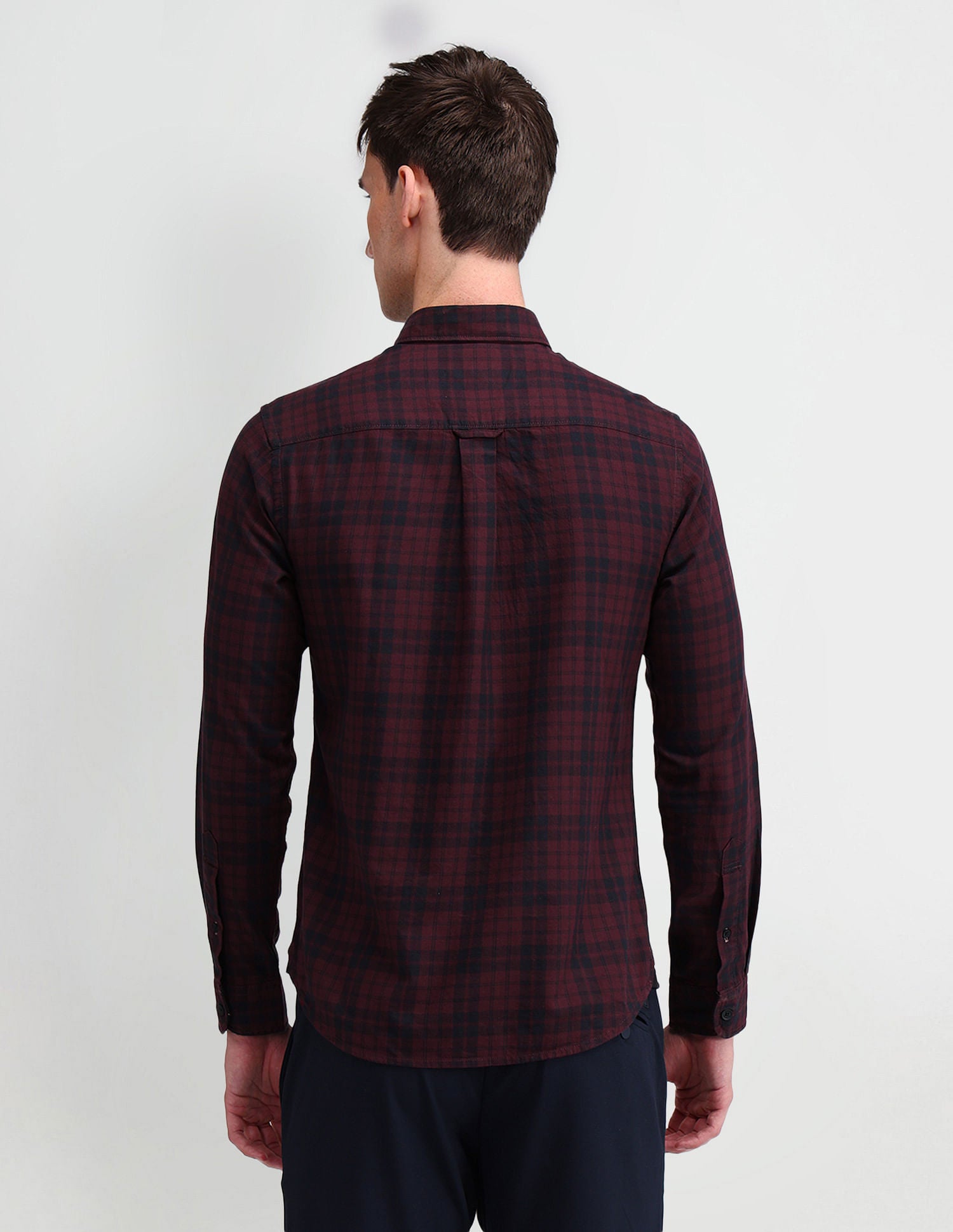 Slim Fit Tartan Checked Shirt Maroon - U.S. Polo Assn. India | Large