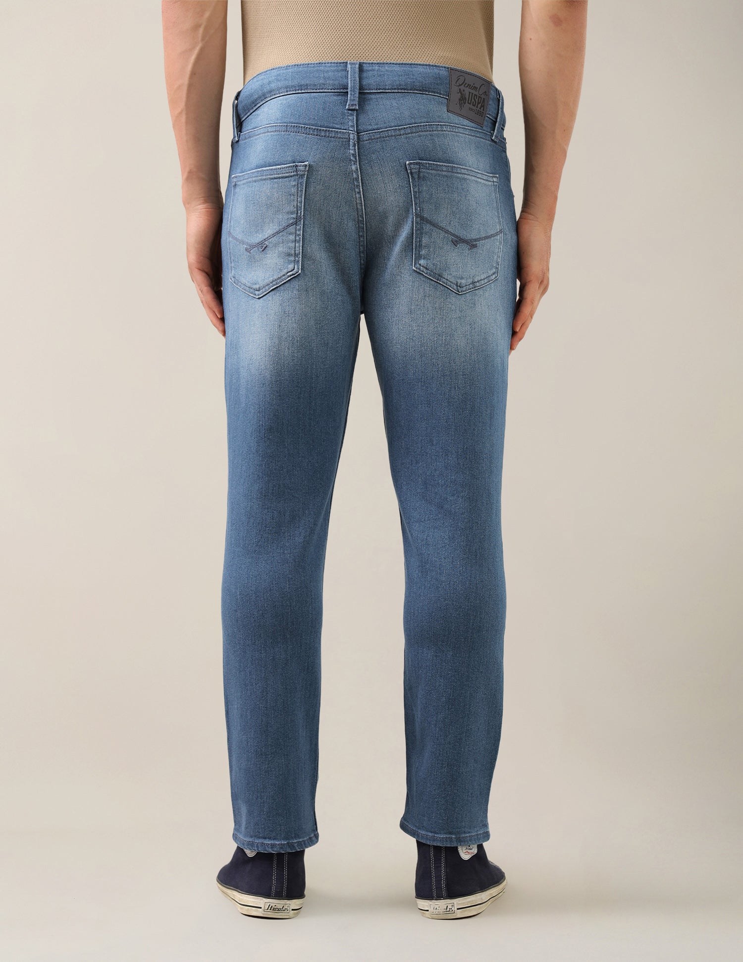 Cole Comfort Cropped Fit Blue Jeans Light Blue - U.S. Polo Assn. India | Large
