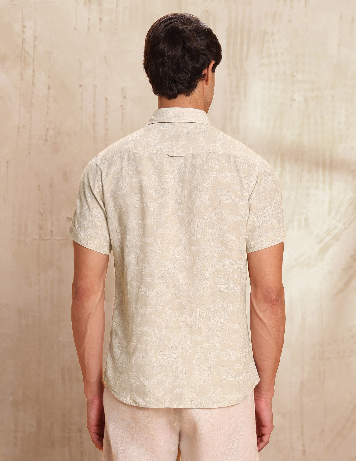 Tropical Printed Slim Fit Shirt Beige - U.S. POLO ASSN. | Large