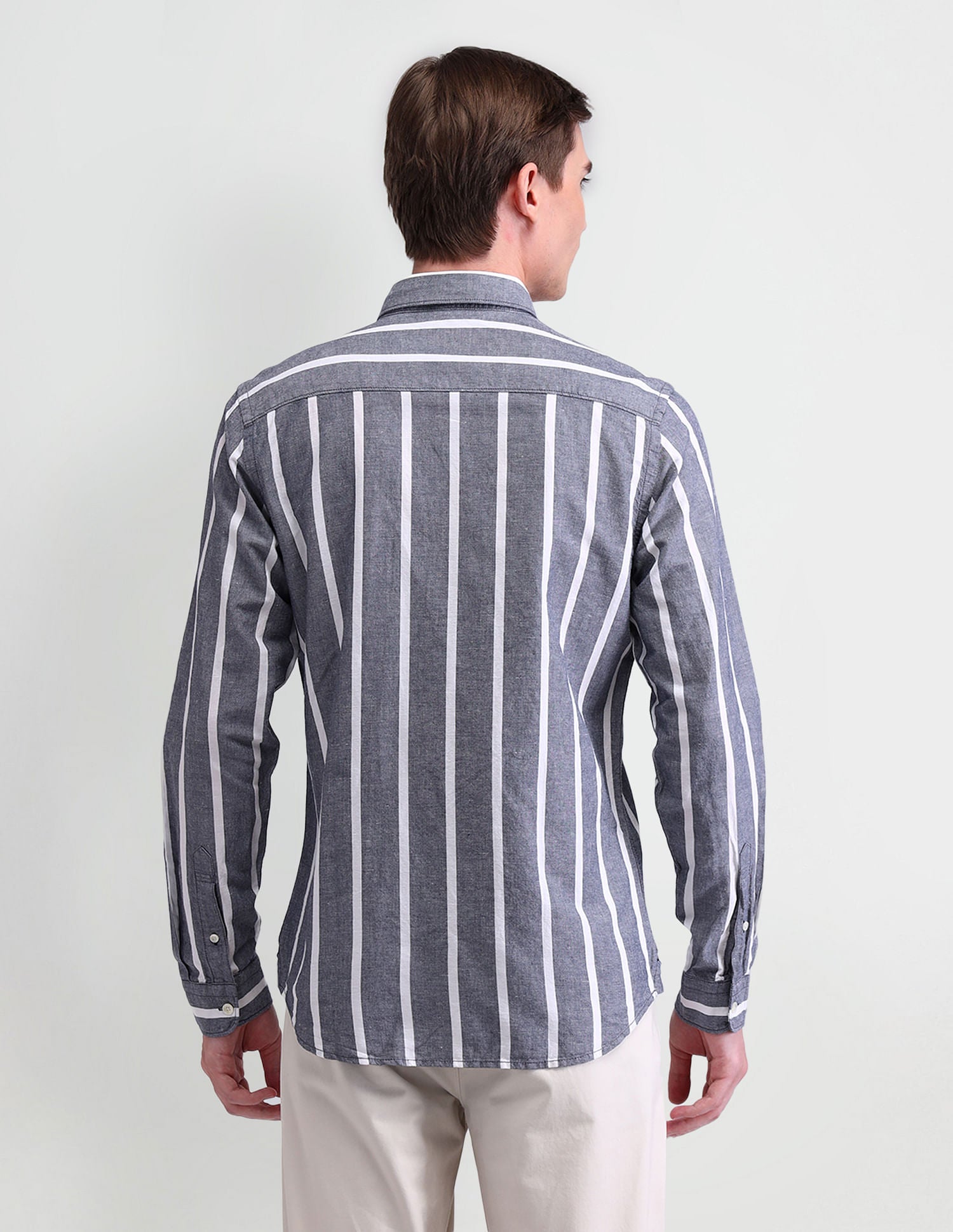 Vertical Striped Slim Shirt Navy - U.S. Polo Assn. India | Large