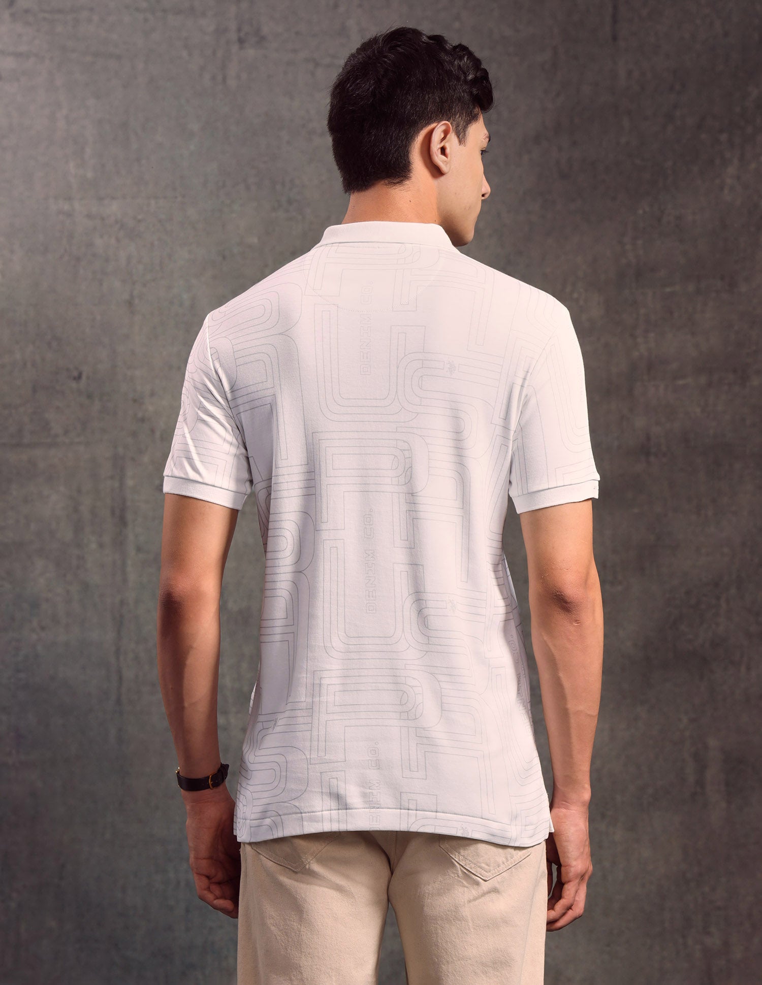 Typographic Printed Regular Fit Polo shirt White - U.S. POLO ASSN. | Large