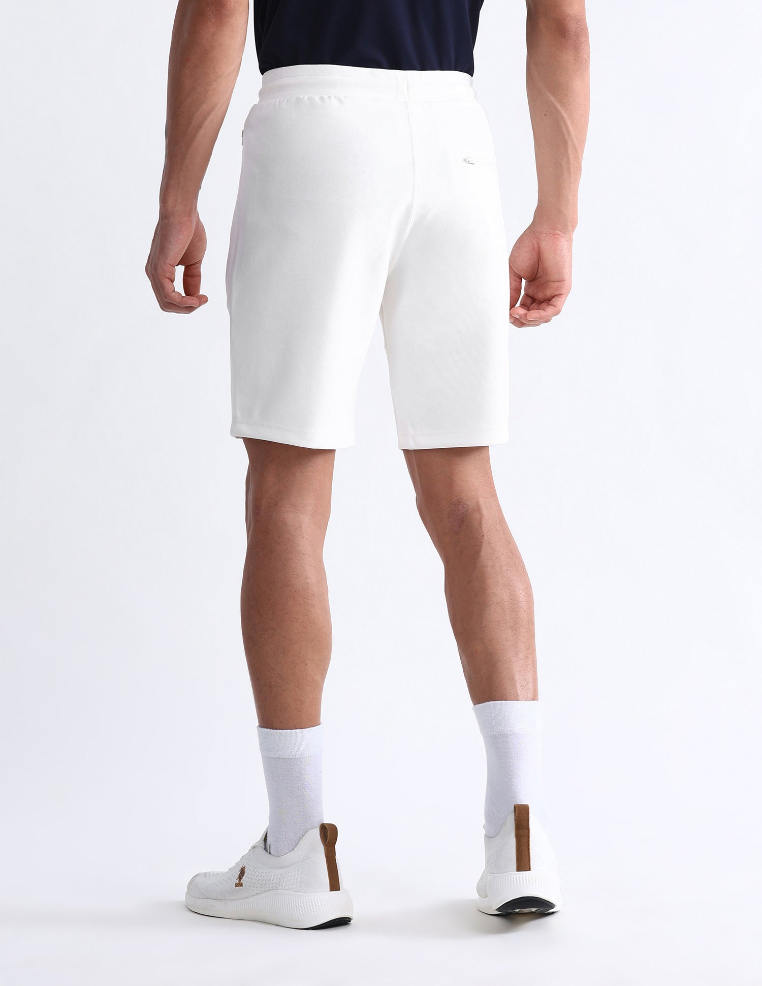 Slim Fit Solid Active Shorts White - U.S. Polo Assn. India | Large