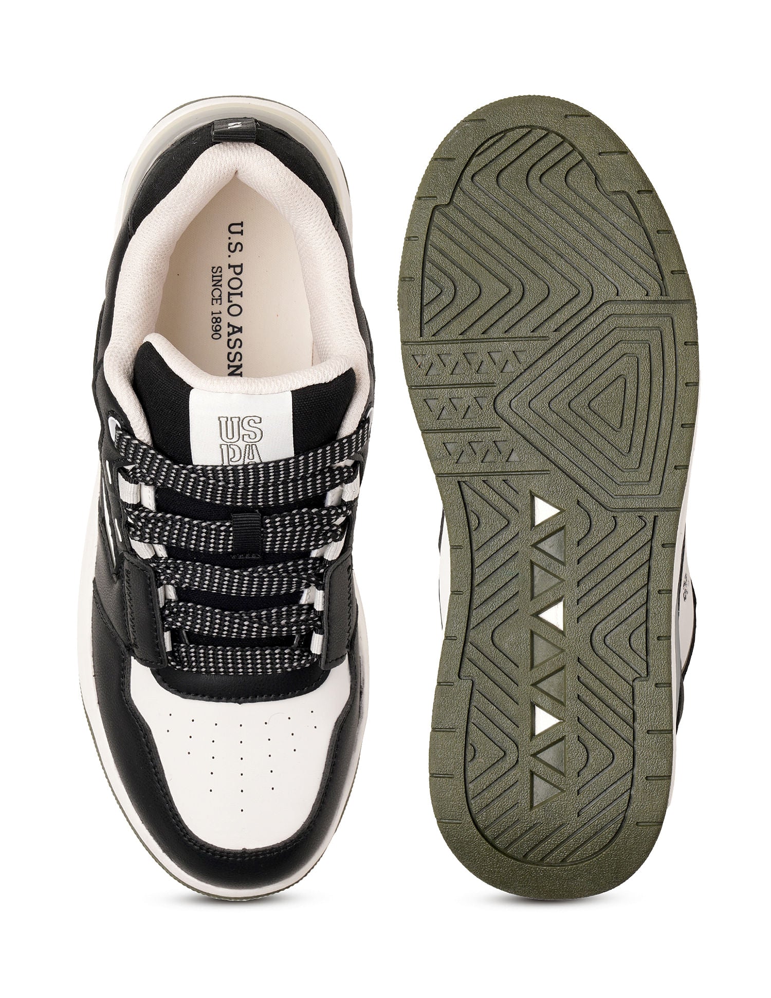 Round Toe Colourblocked Vander Sneakers Black - U.S. POLO ASSN. | Large