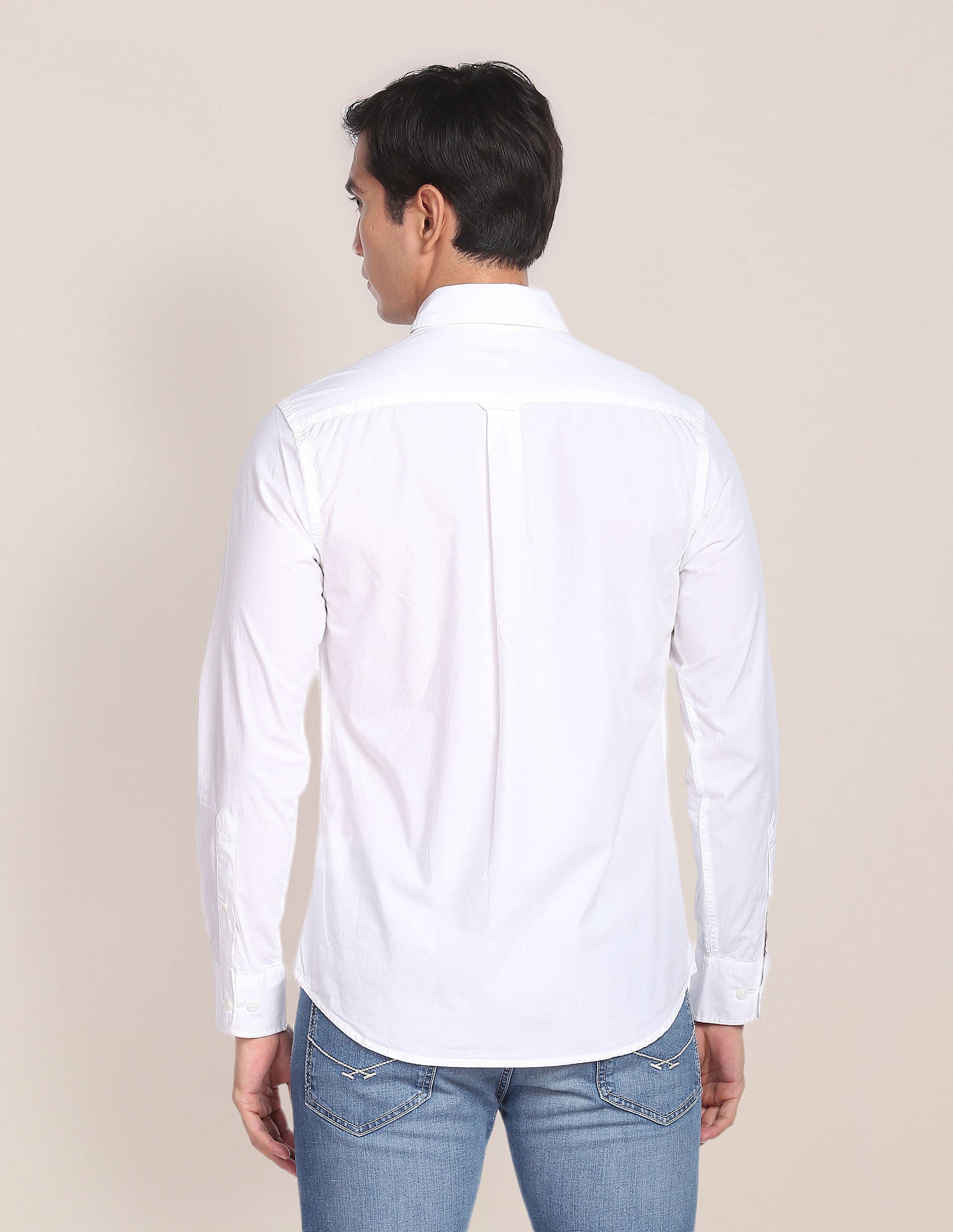 Horizontal Stripe Cotton Casual Shirt White - U.S. POLO ASSN. | Large