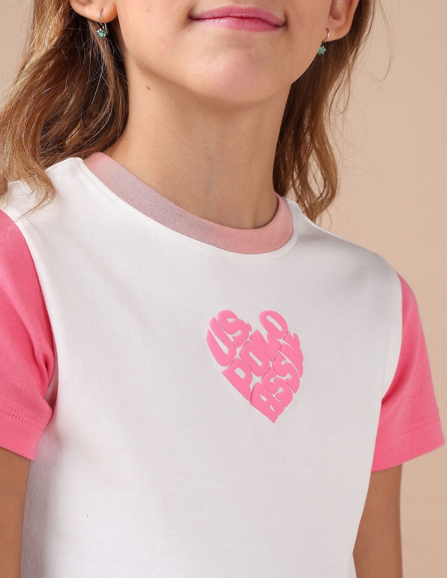 Girls Colorblocked Fit And Flare Dress Peach - U.S. Polo Assn. India | Large