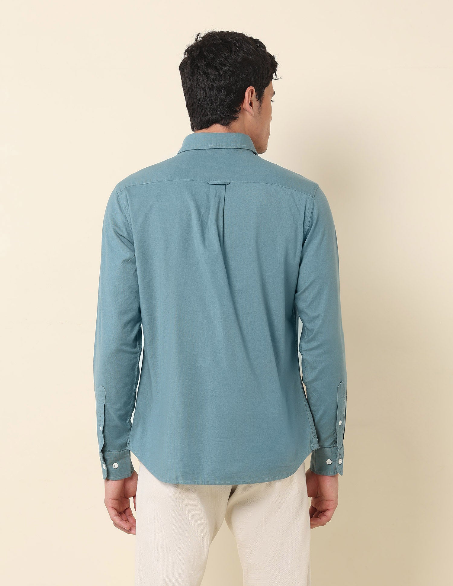 Solid Tailored Fit Oxford Shirt Teal - U.S. Polo Assn. India | Large