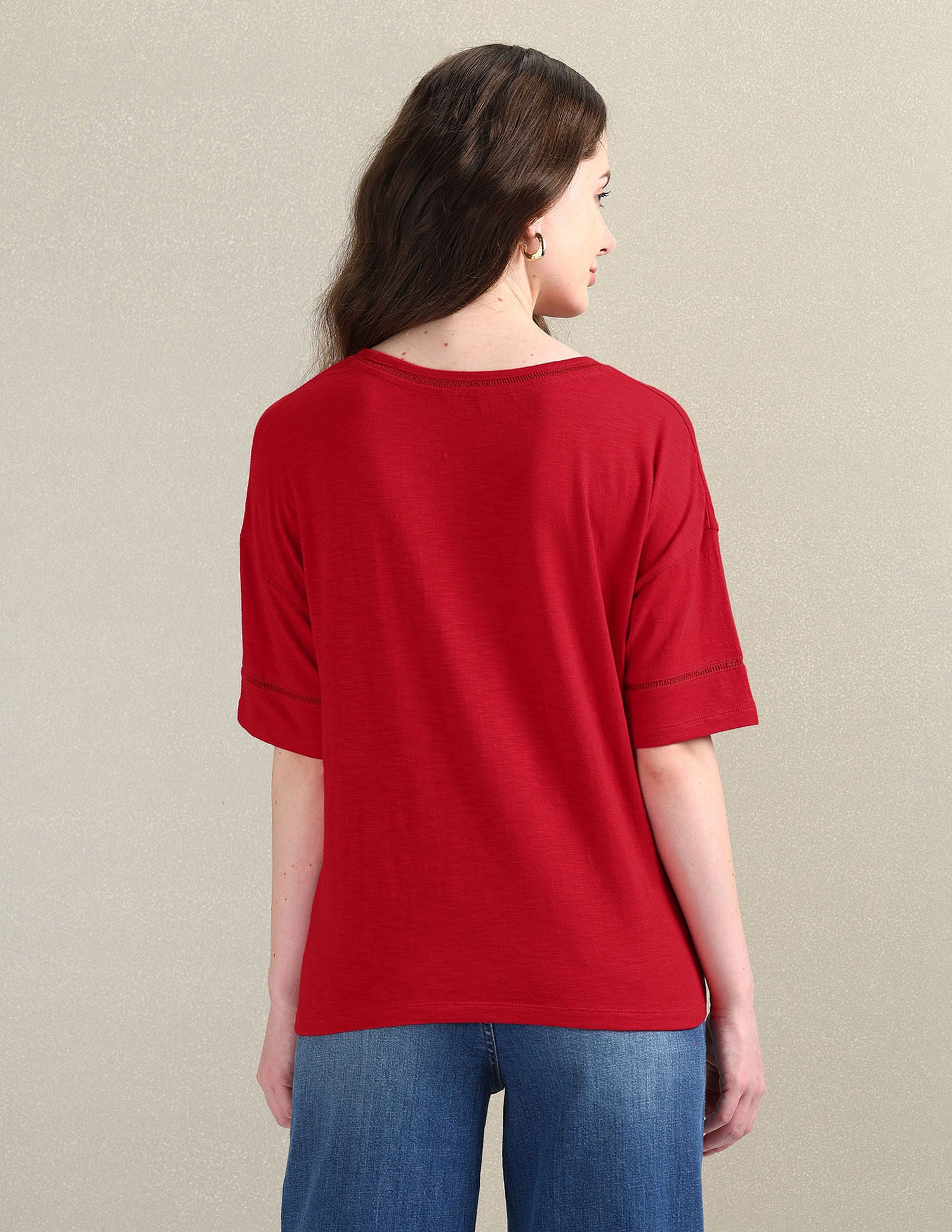 Pure Cotton Jersey Slub T-Shirt Red - U.S. POLO ASSN. | Large