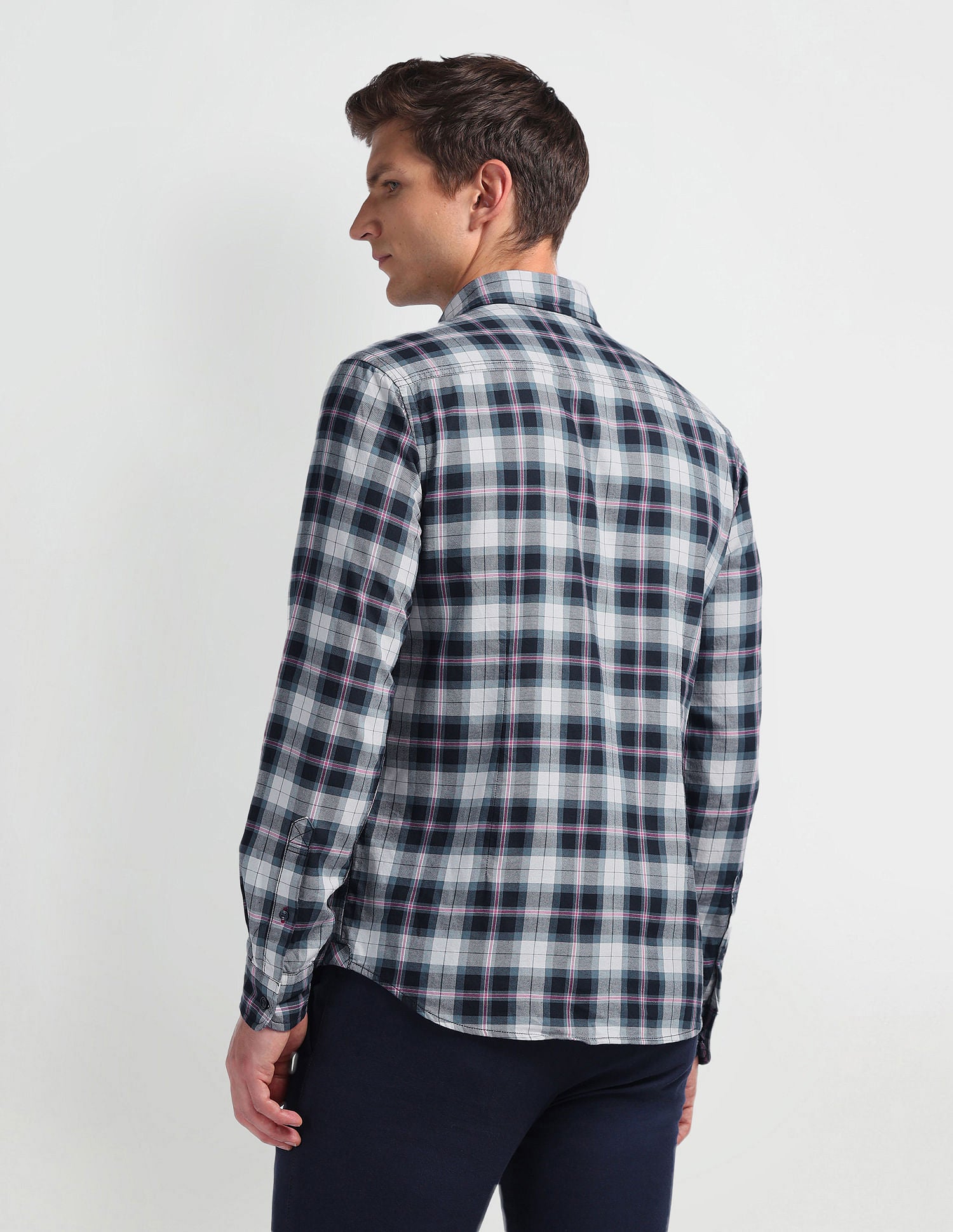 Plaid Check Slim Fit Shirt Navy - U.S. Polo Assn. India | Large
