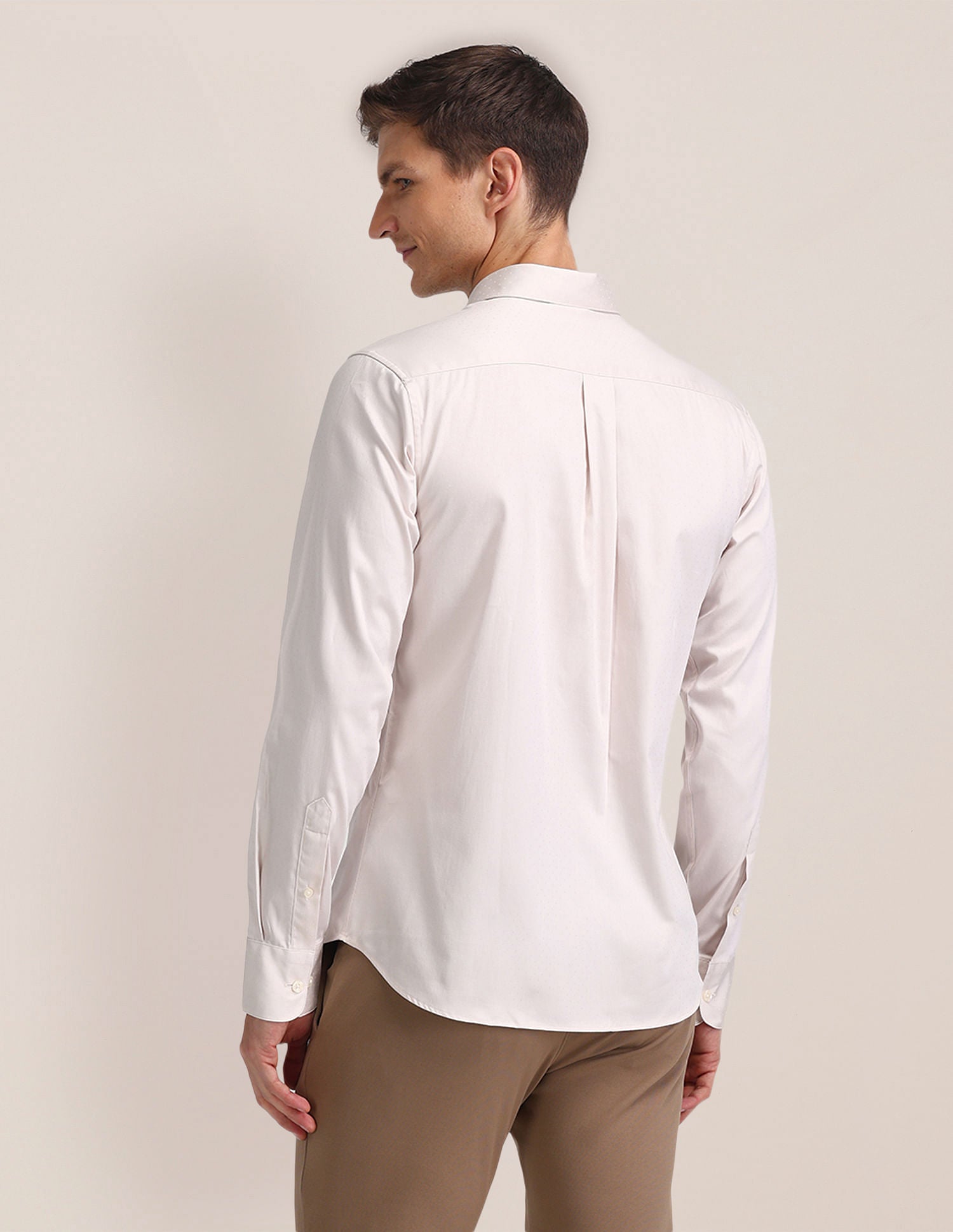 Regular Fit Satin Shirt Ivory - U.S. POLO ASSN. | Large