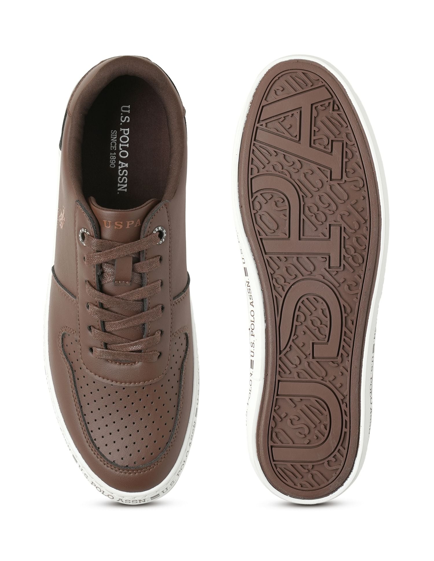 Men Contrast Midsole Conrad Sneakers Brown - U.S. POLO ASSN. | Large