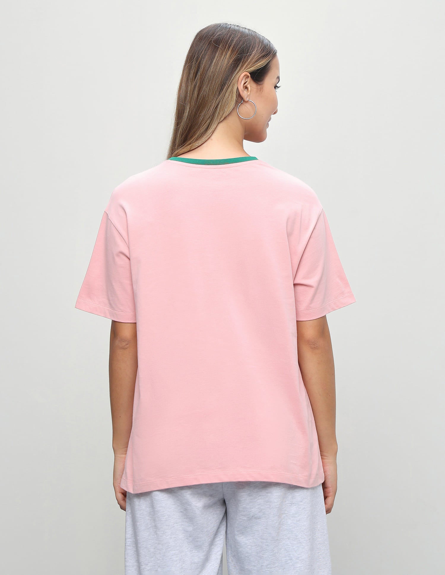 Brand Printed Oversized Fit T-Shirt Light Pink - U.S. Polo Assn. India | Large