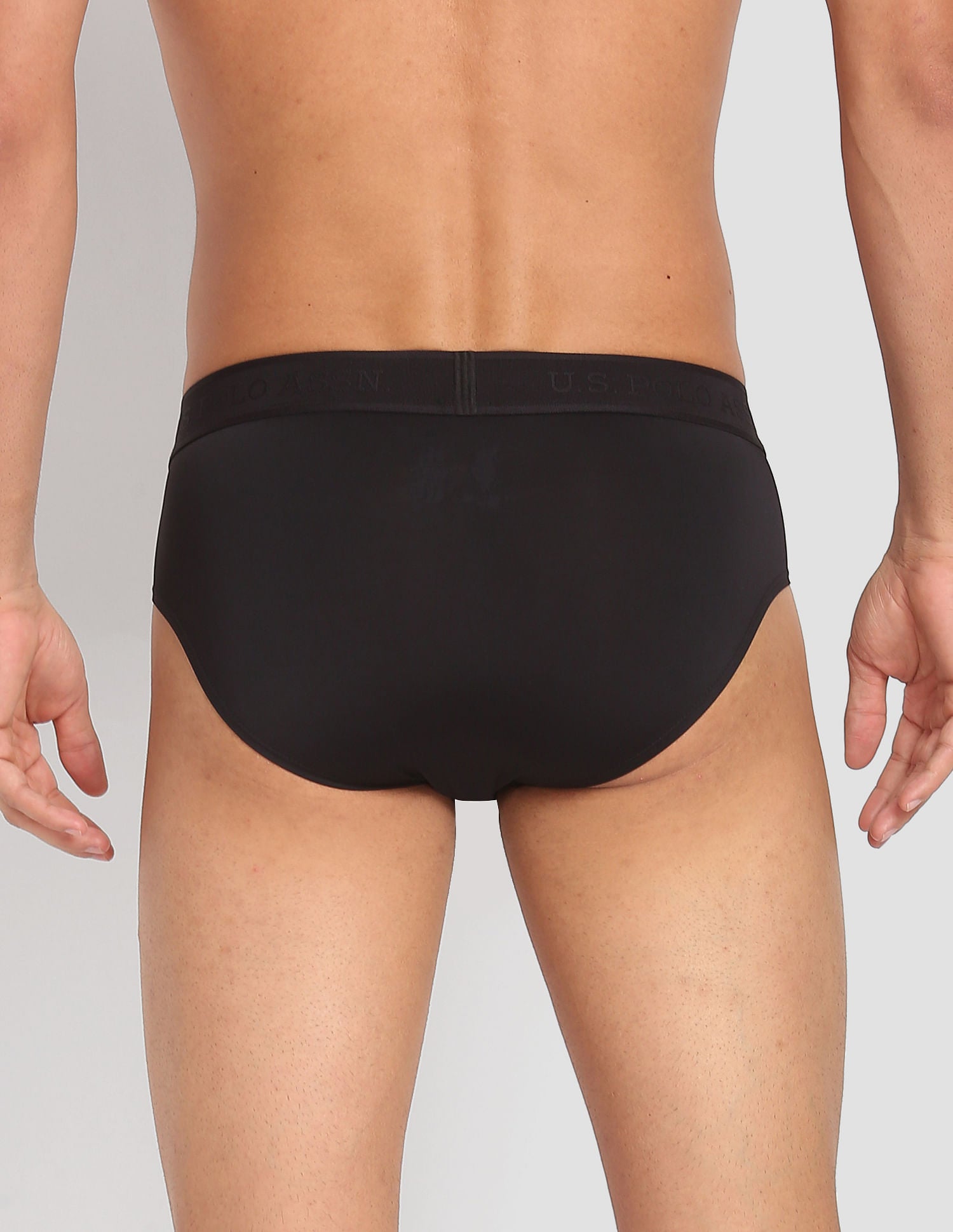 Nylon Stretch Moisture Wicking AB001 Active Briefs - Pack Of 1 Black - U.S. POLO ASSN. | Large