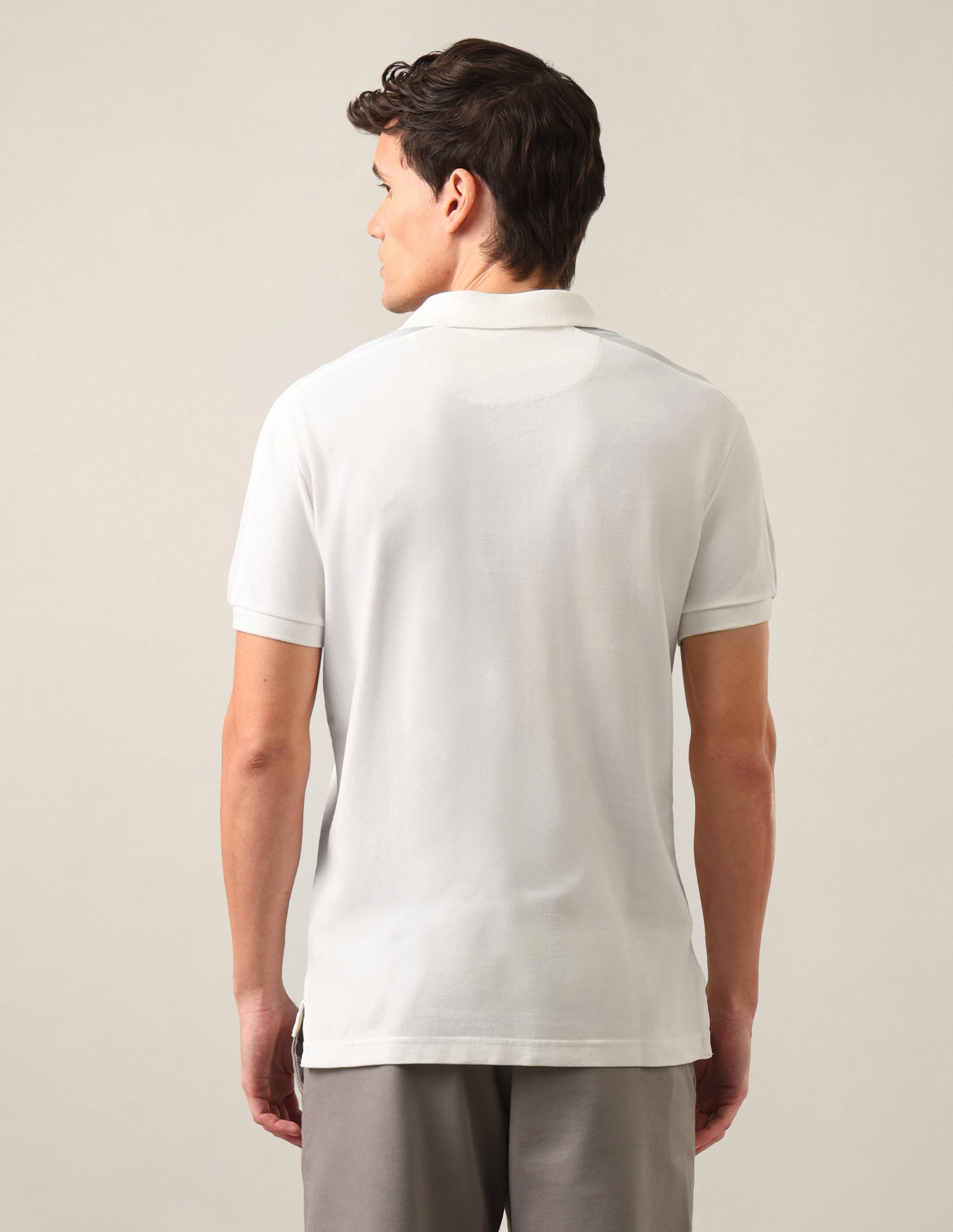Solid Slim Fit Polo Shirt Ivory - U.S. Polo Assn. India | Large