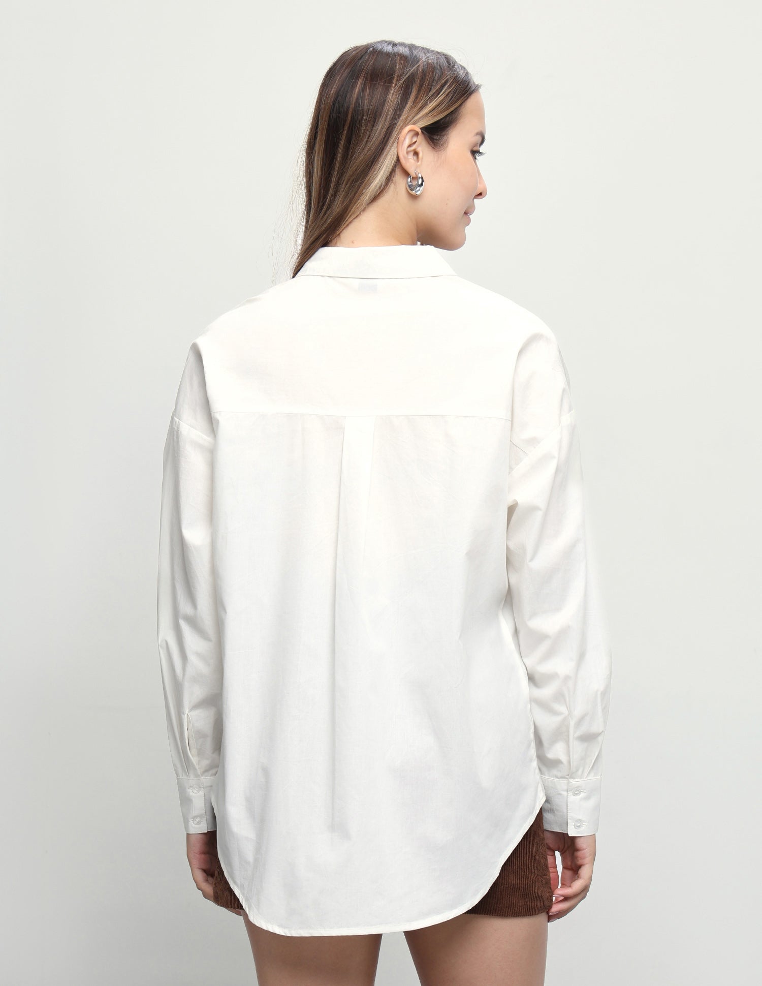 Floral Embroidered Oversized Fit Shirt Off White - U.S. Polo Assn. India | Large