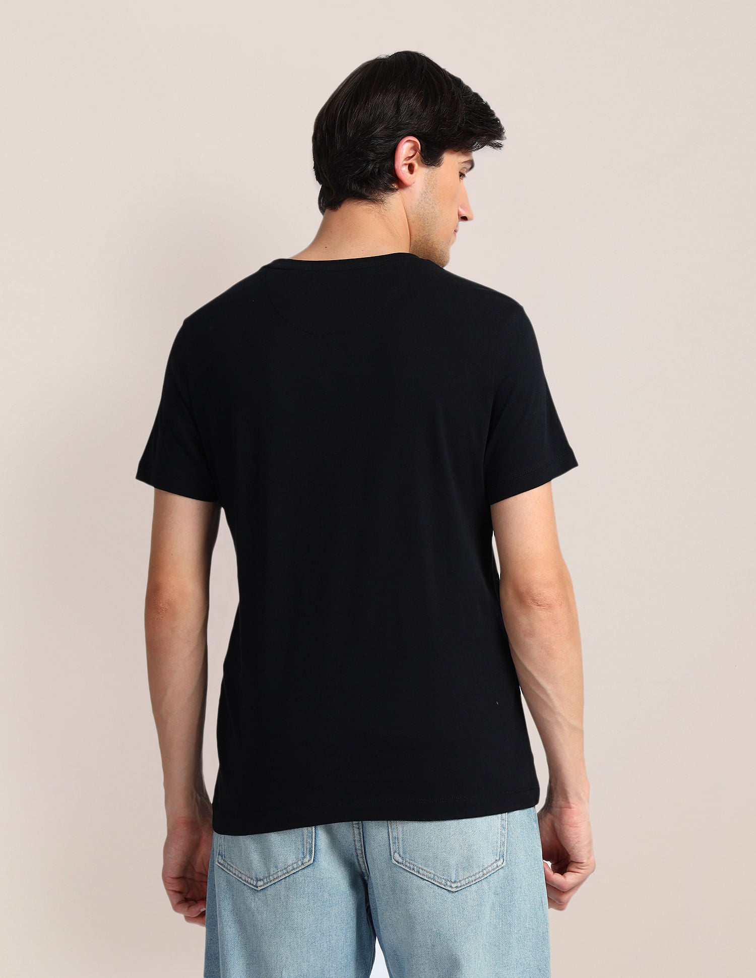 Brand Print Slim Fit T-Shirt Black - U.S. Polo Assn. India | Large