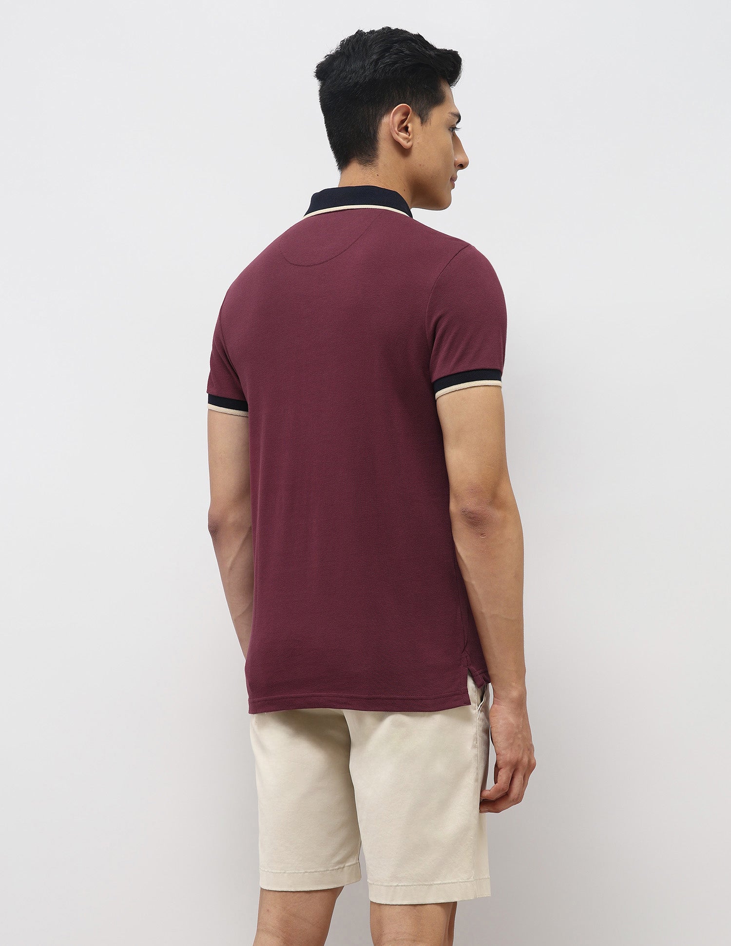 Pure Cotton Muscle Fit Polo Shirt Maroon - U.S. Polo Assn. India | Large