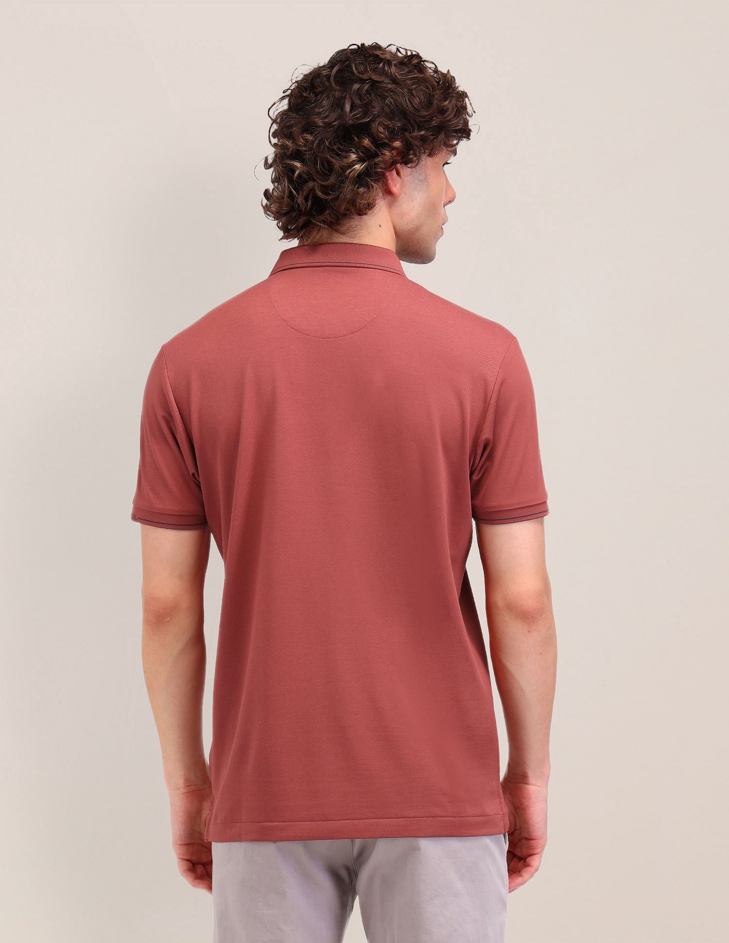 Solid Slim Fit Polo Shirt Rust Red - U.S. Polo Assn. India | Large