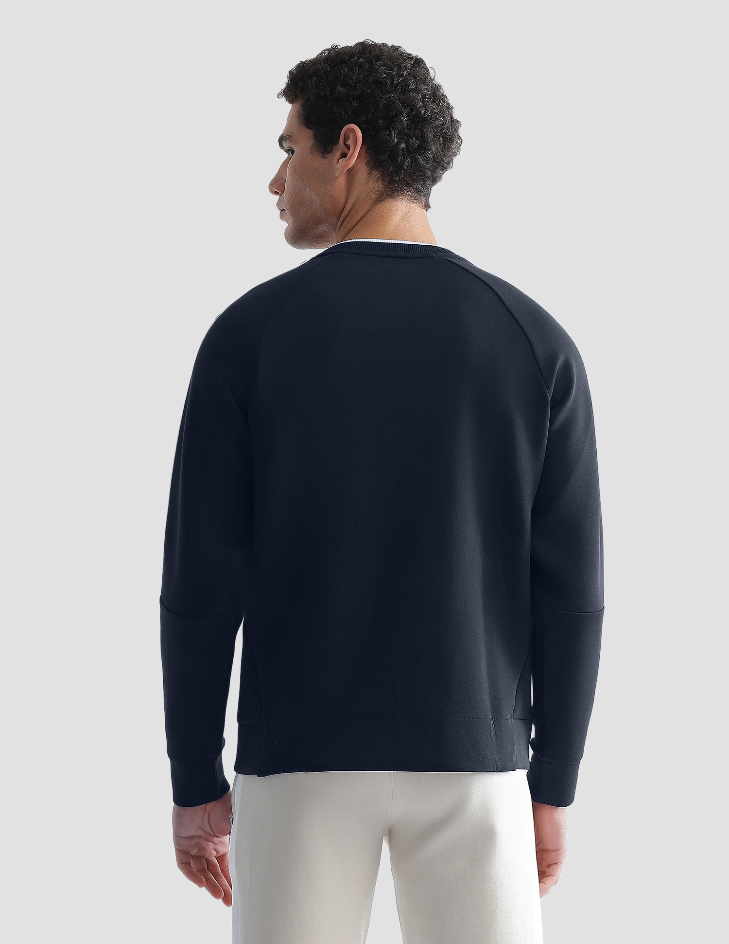 Solid Slim Fit Active Sweatshirt Navy - U.S. Polo Assn. India | Large