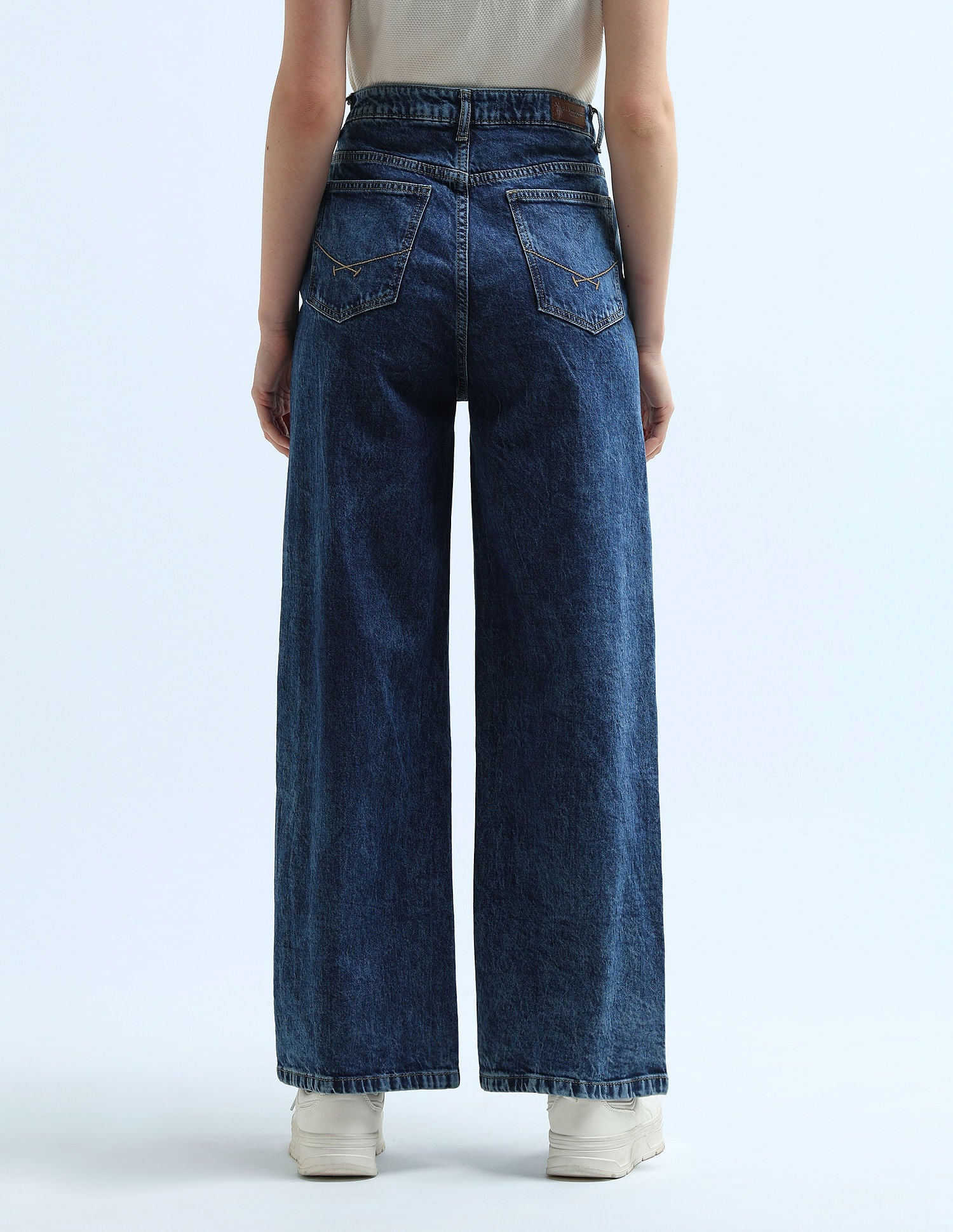 High Rise Wide Leg Jeans Blue - U.S. Polo Assn. India | Large