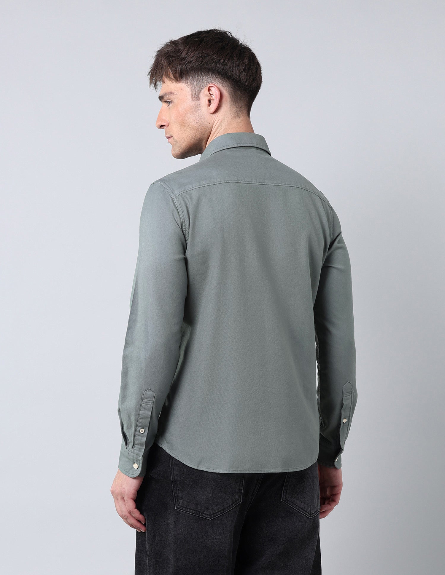 Solid Pure Cotton Twill Shirt Teal - U.S. Polo Assn. India | Large