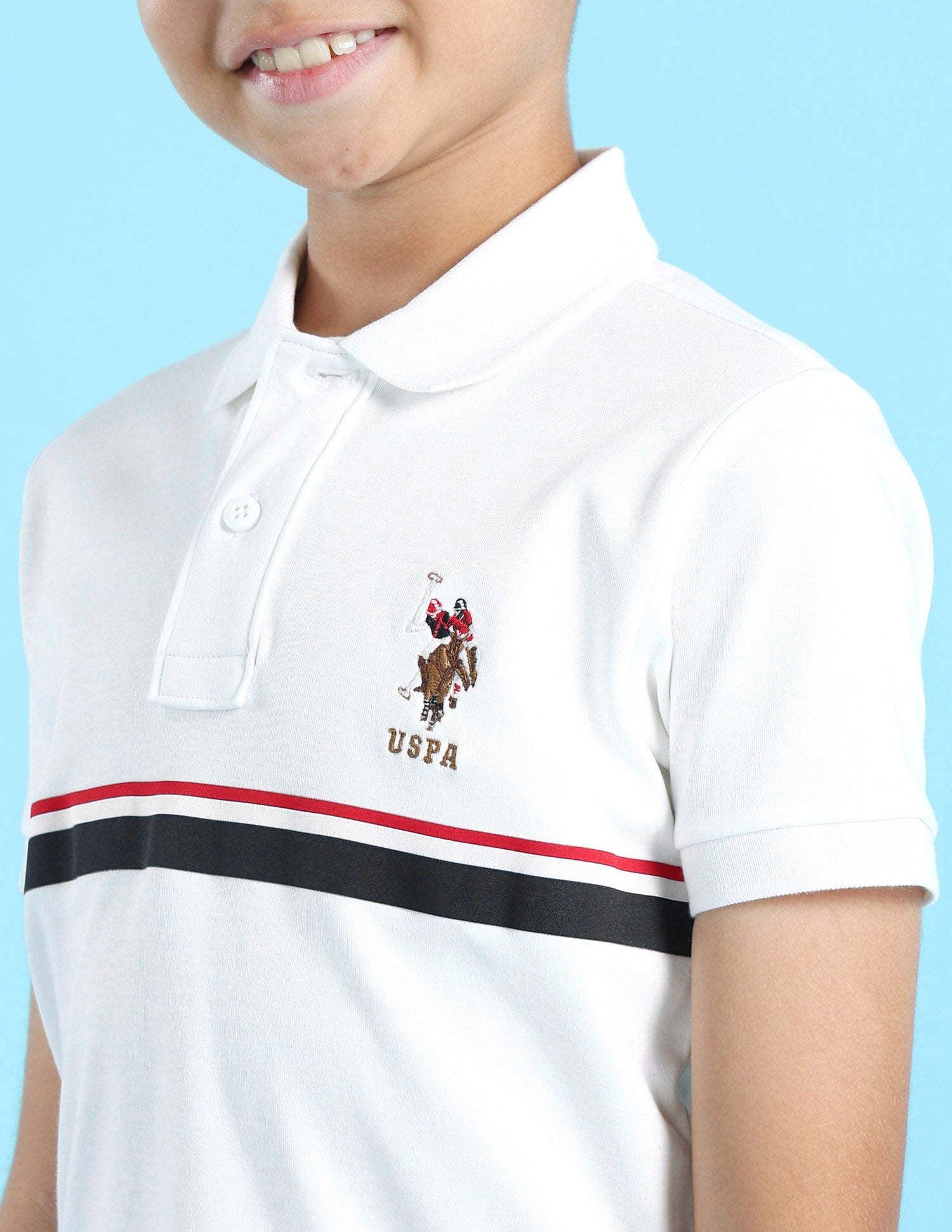 UKTSH1514 WHITE Boys T-Shirt White - U.S. POLO ASSN. | Large