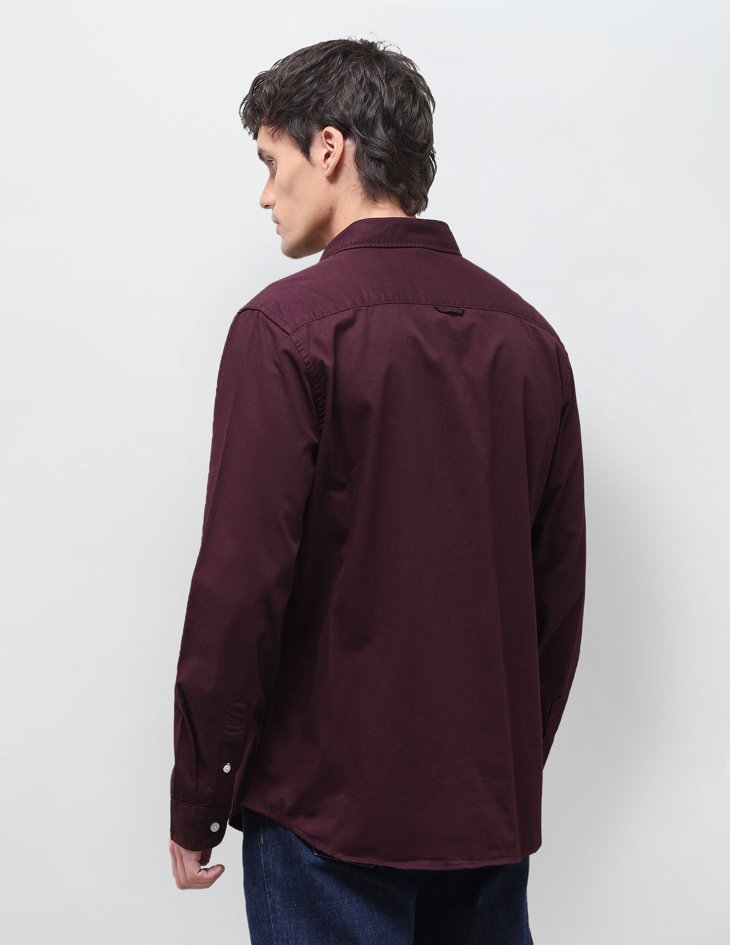 Twill Solid Shirt Burgundy - U.S. Polo Assn. India | Large
