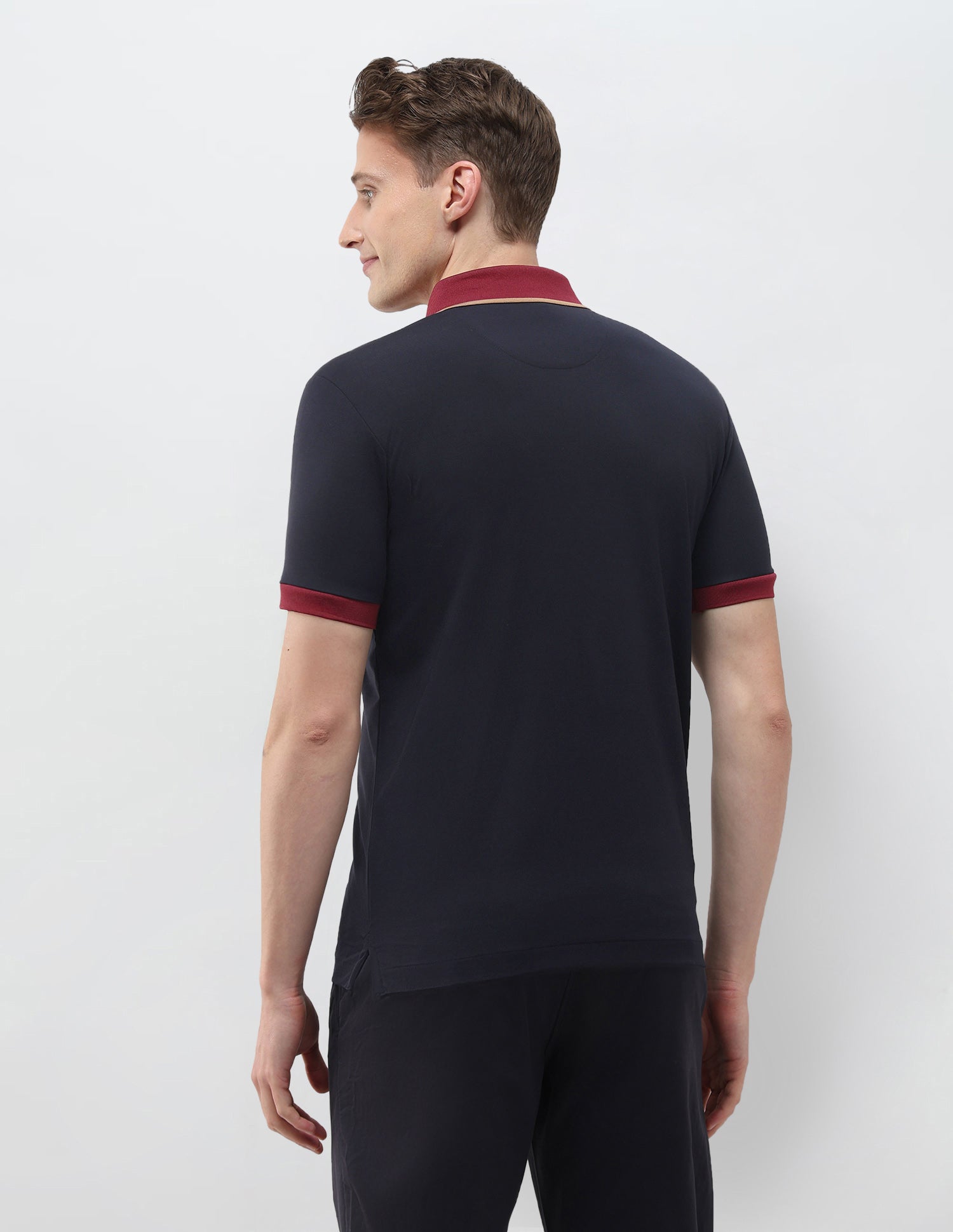 Solid Slim Fit Polo Shirt Navy - U.S. Polo Assn. India | Large