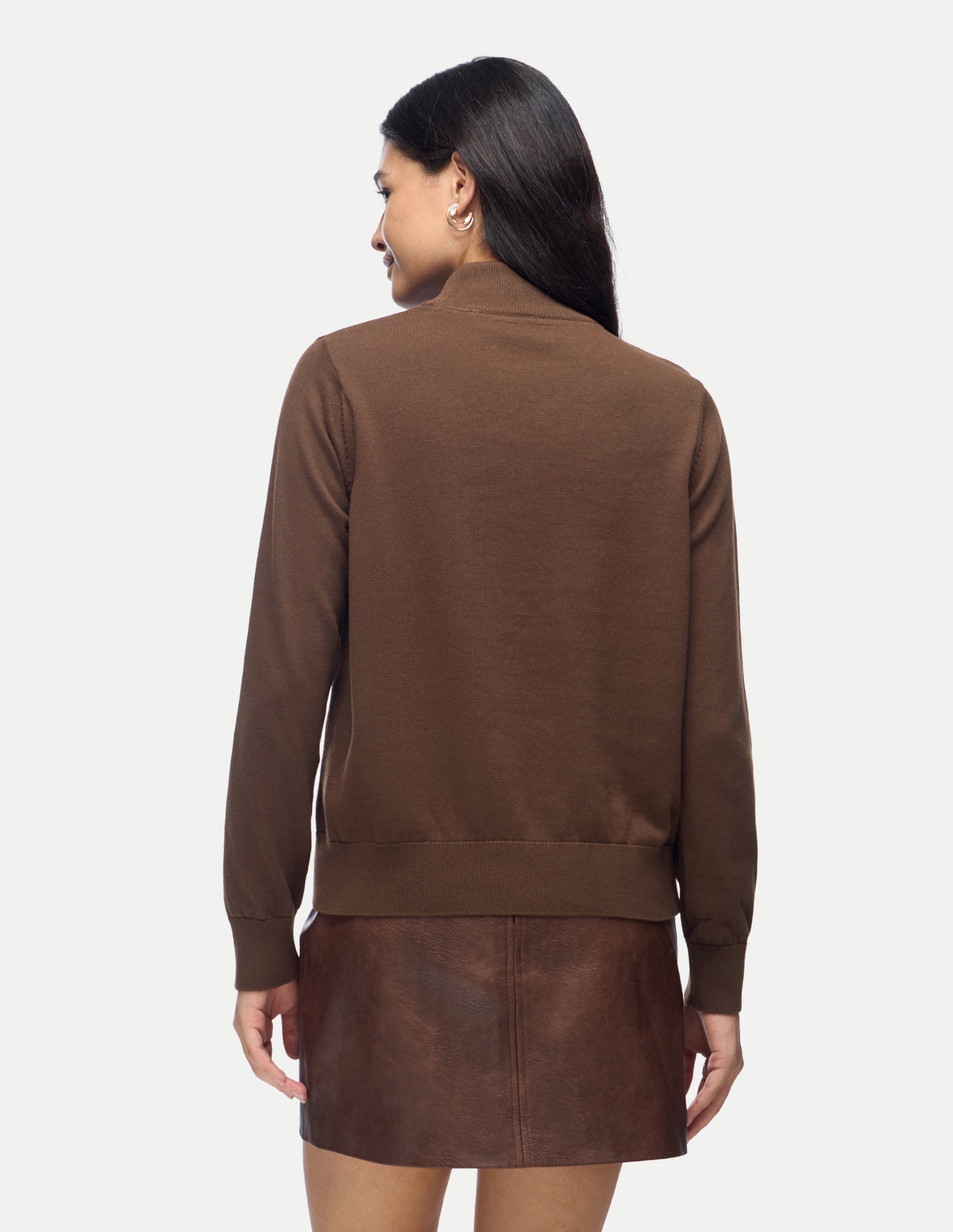 Solid Regular Fit Sweater Brown - U.S. Polo Assn. India | Large