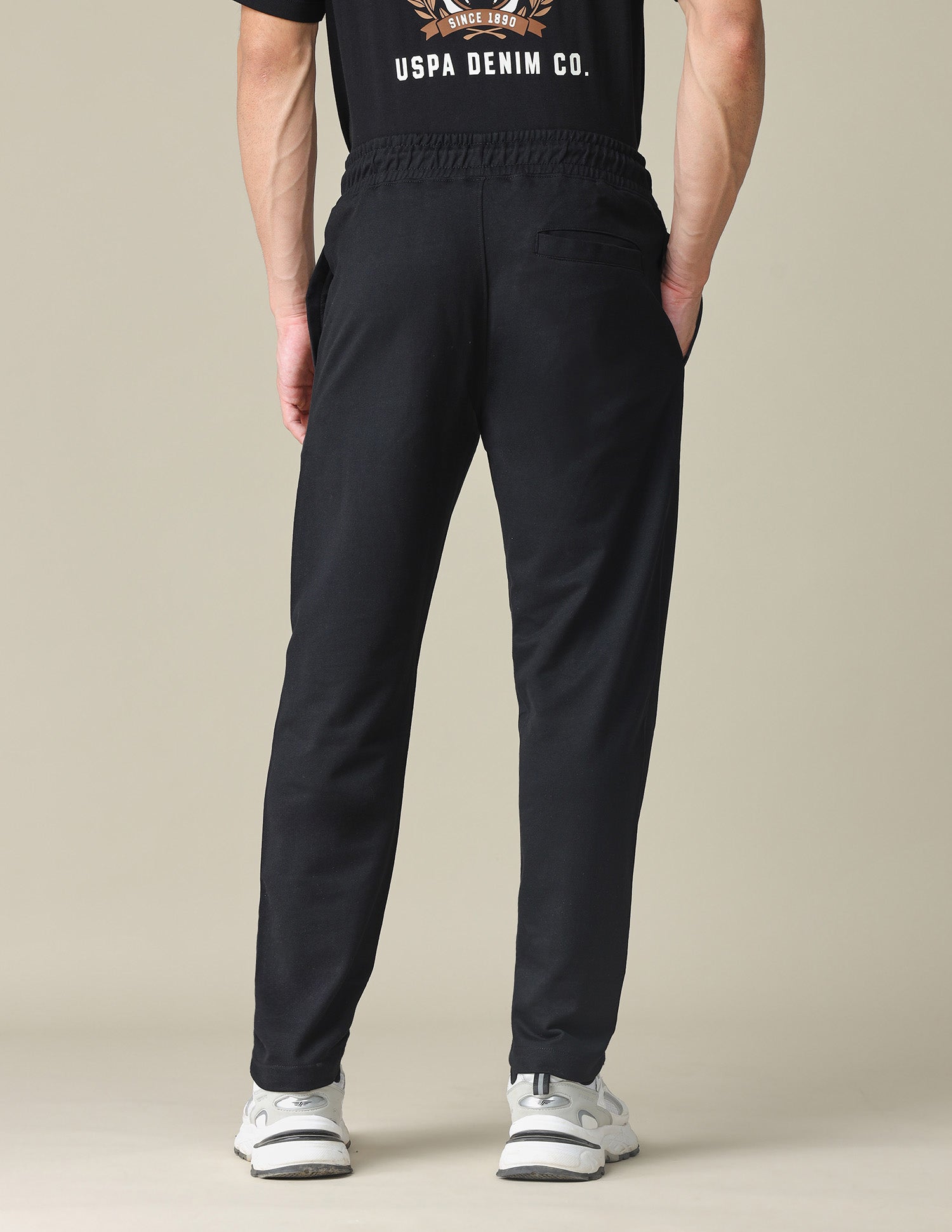 Mid Rise Solid Track Pants Black - U.S. POLO ASSN. | Large