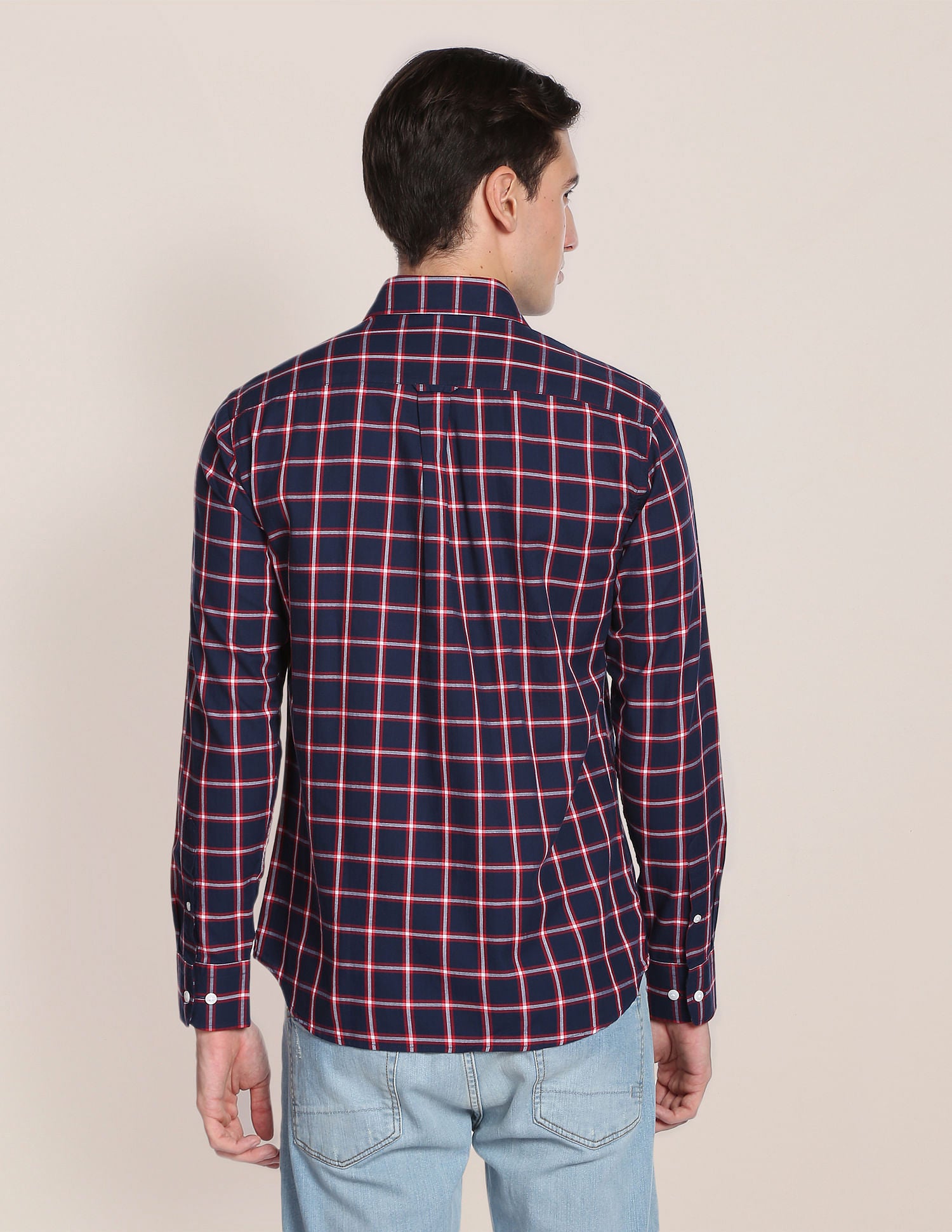Outdoor Check Herringbone Shirt Navy - U.S. Polo Assn. India | Large
