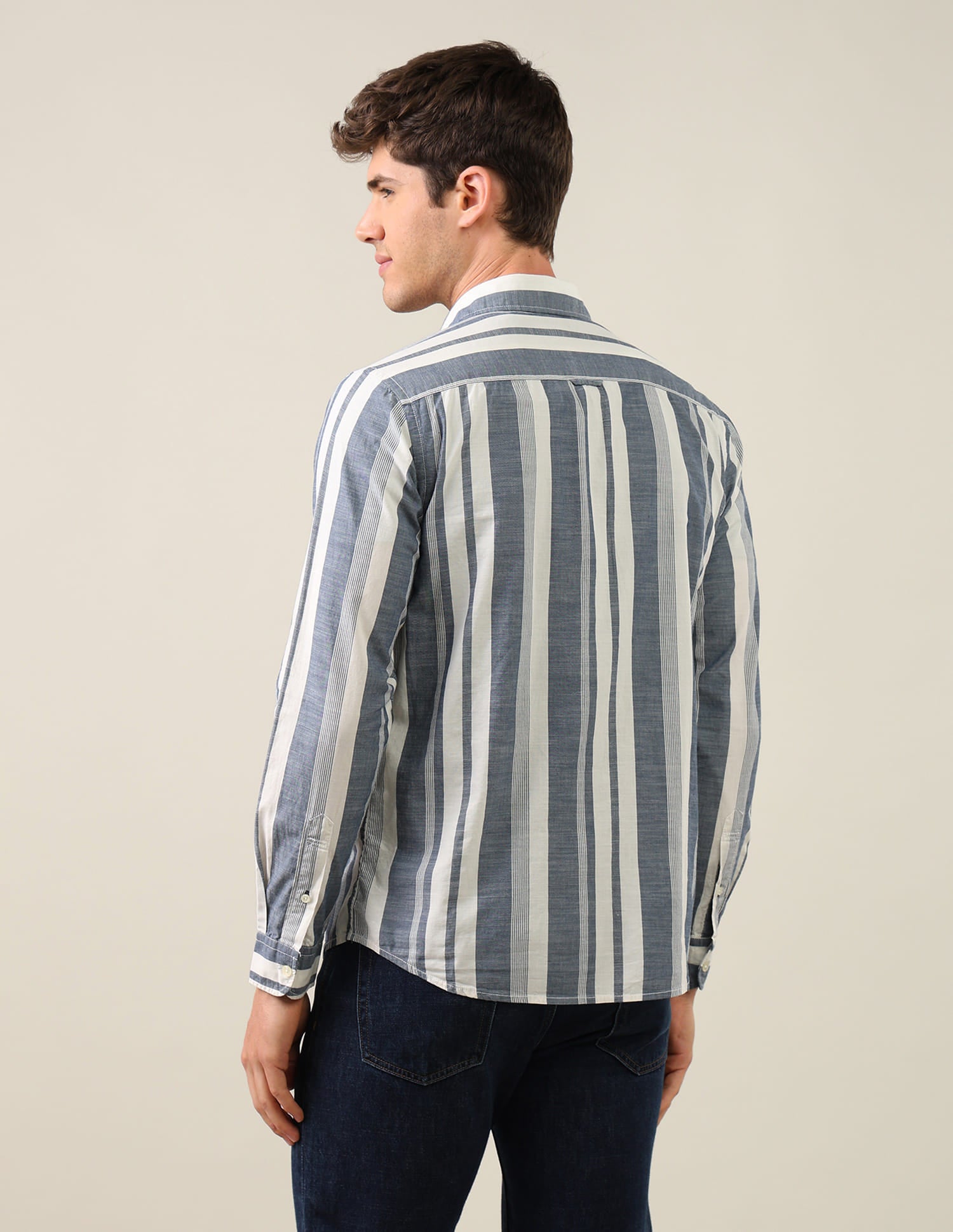 Vertical Striped Regular Fit Shirt Blue - U.S. Polo Assn. India | Large
