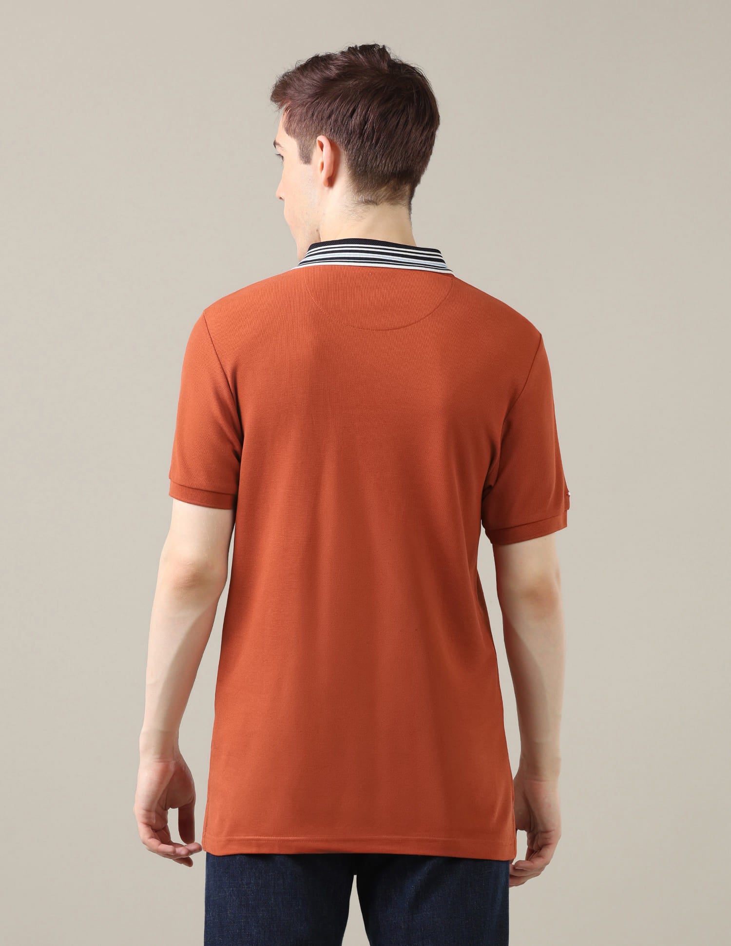 Solid Slim Fit Polo Shirt Orange - U.S. Polo Assn. India | Large