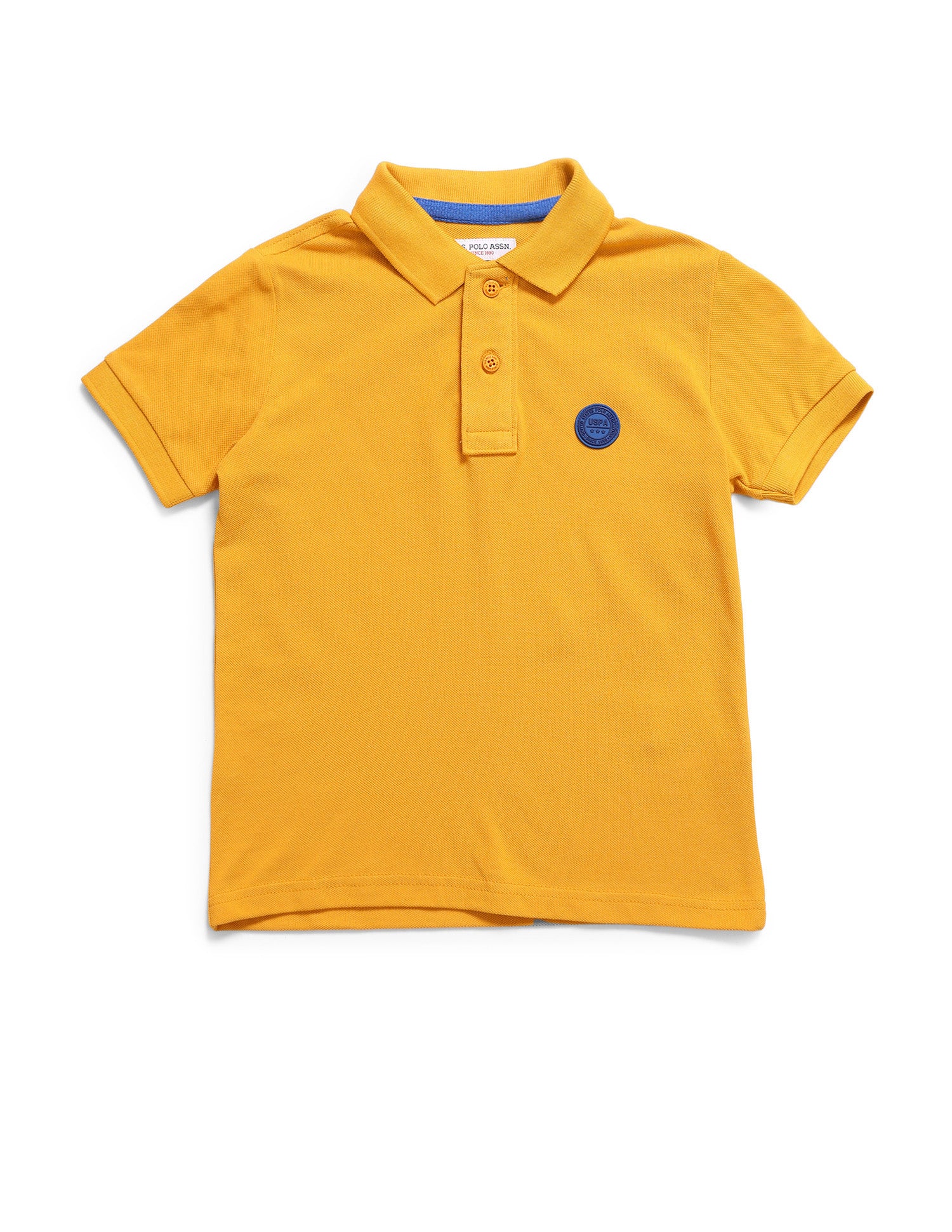 Boys Solid Cotton T-Shirt Mustard - U.S. POLO ASSN. | Large
