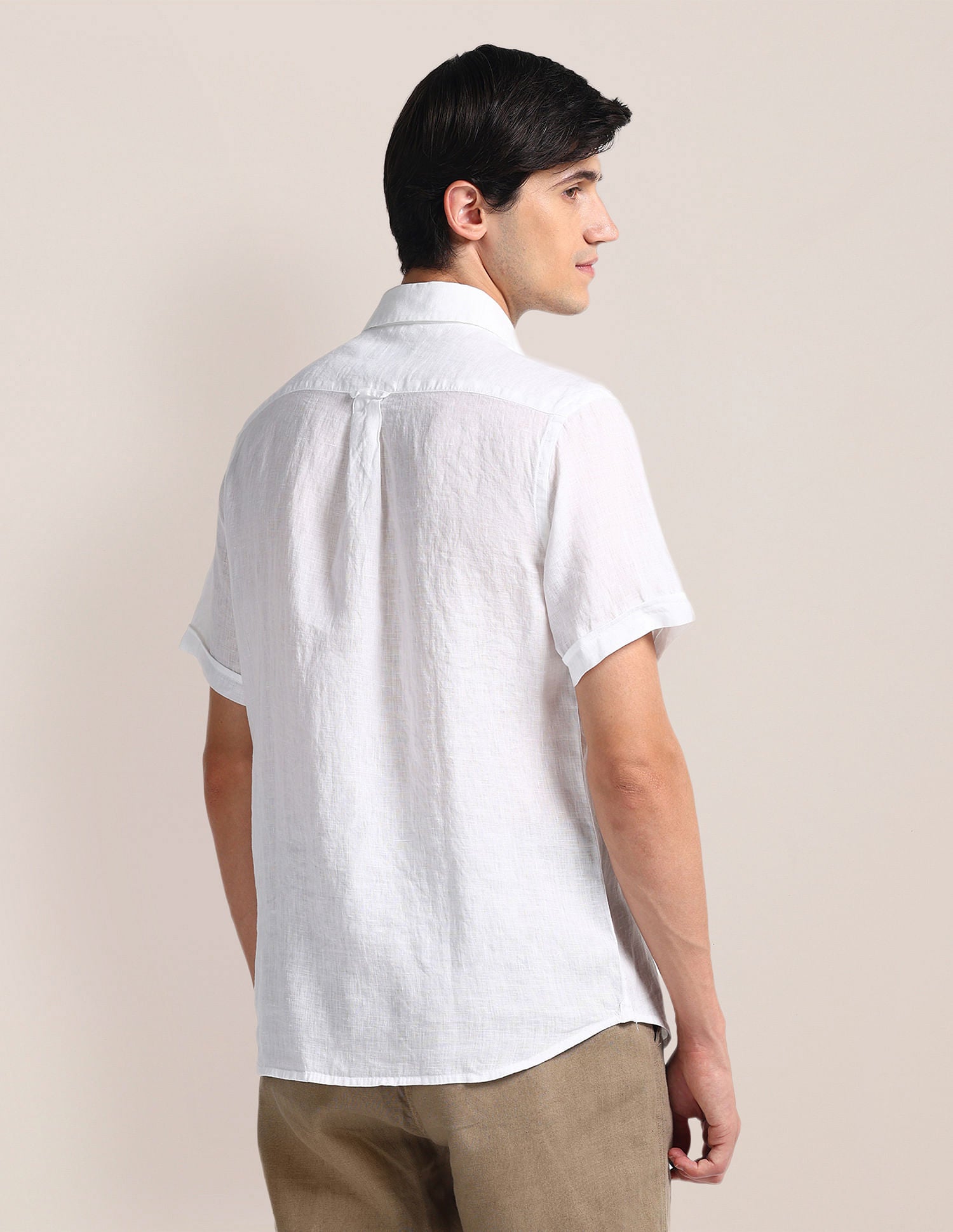 Tailored Fit Linen Shirt White - U.S. POLO ASSN. | Large