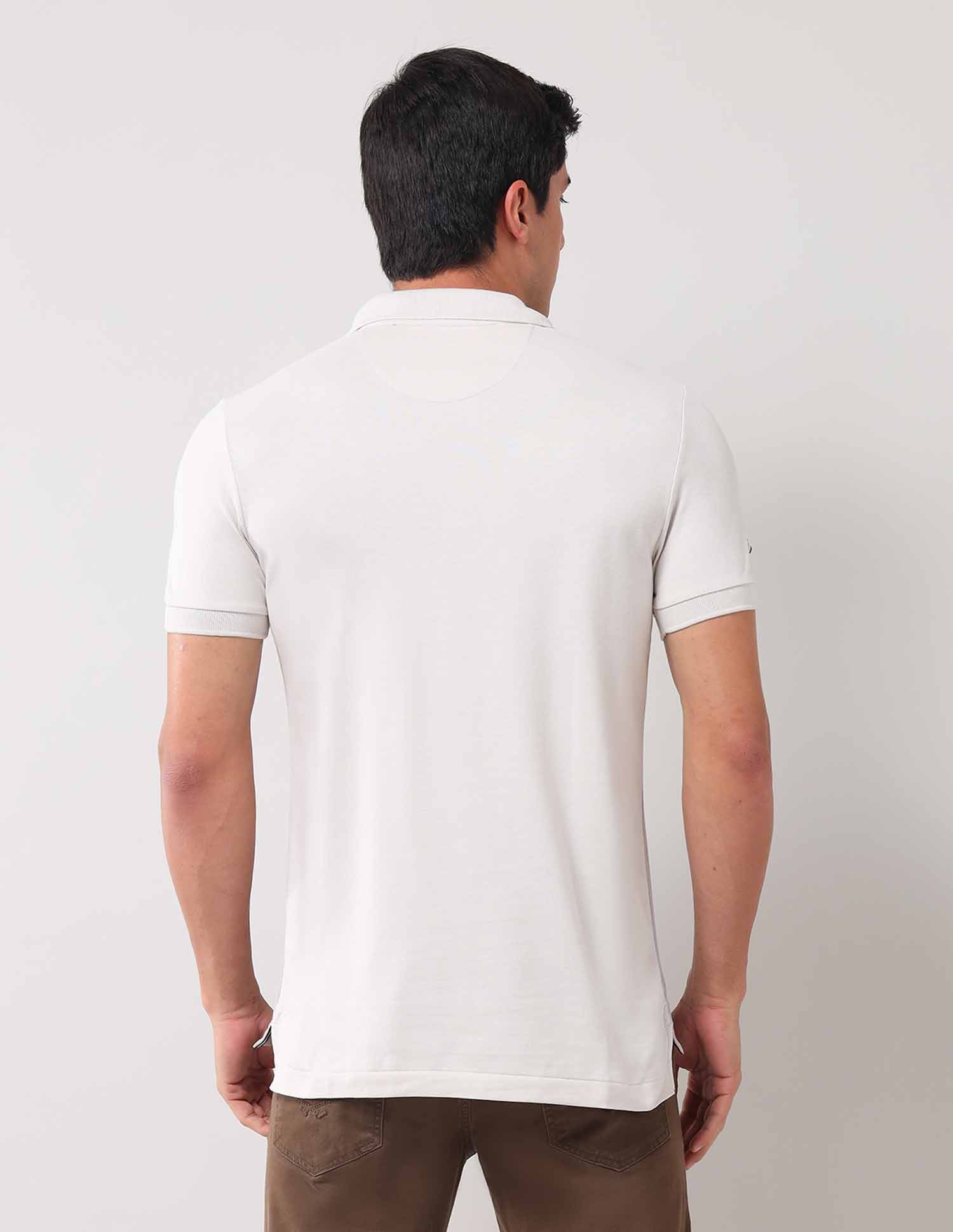 Brand Printed Muscle Fit Polo Shirt Beige - U.S. Polo Assn. India | Large