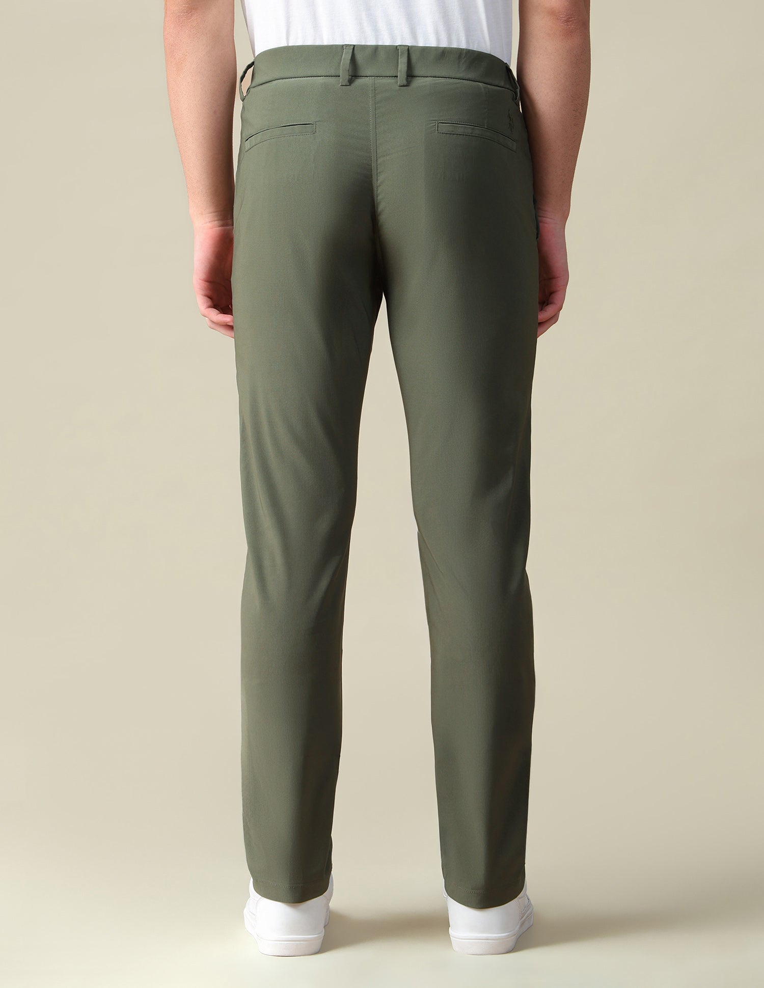 Denver Slim Fit Mid Rise Trousers Olive - U.S. Polo Assn. India | Large