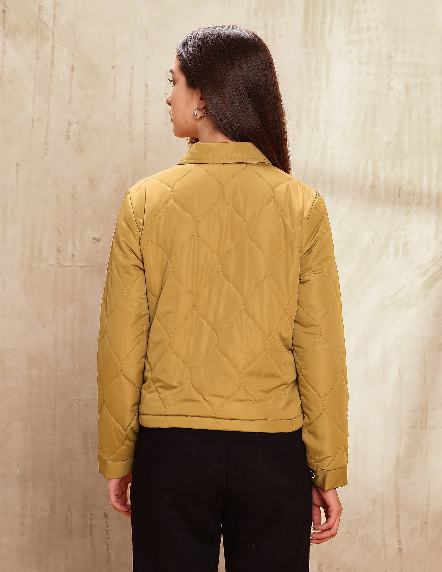 Solid Quilted Jacket Yellow - U.S. POLO ASSN. | Large