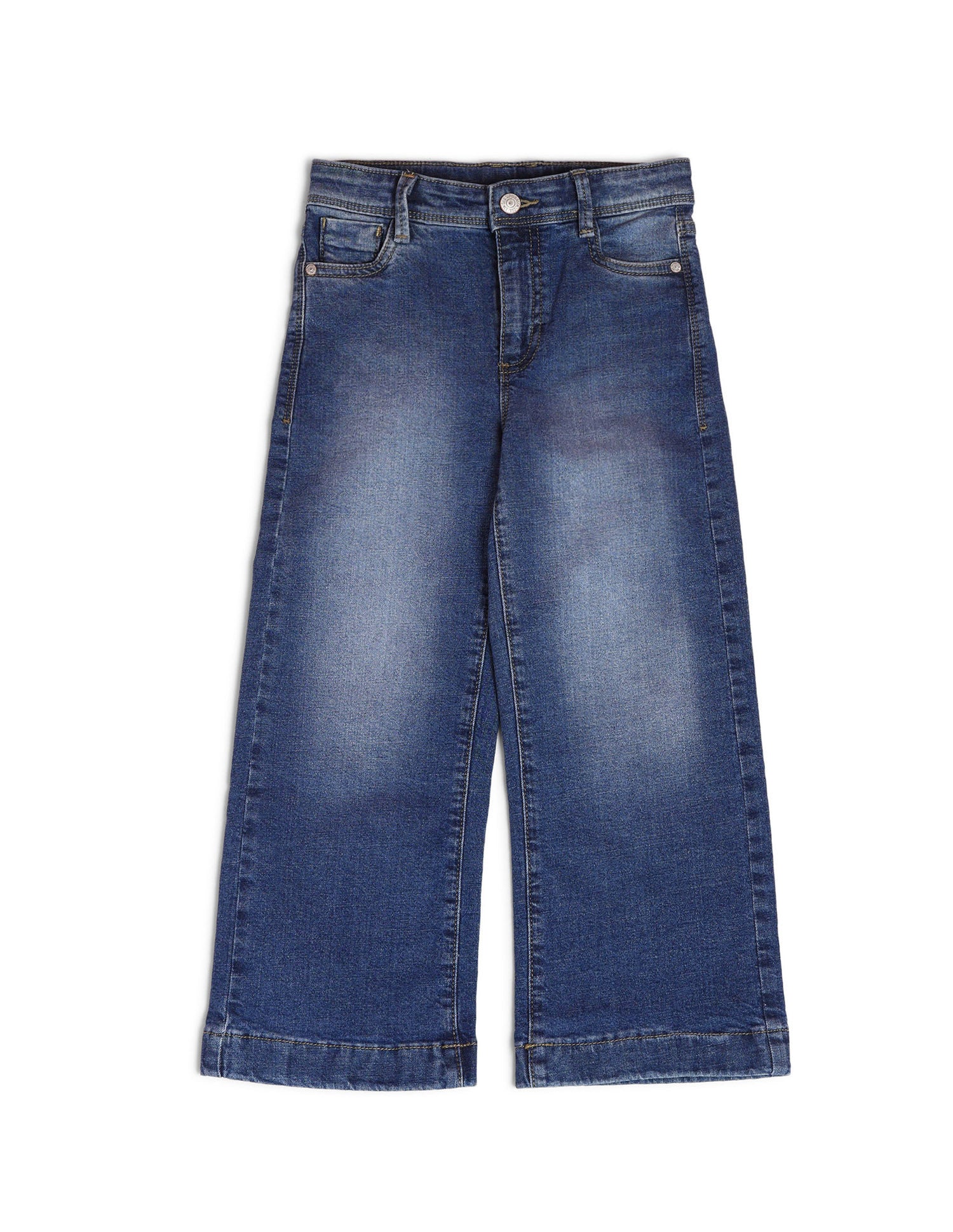 Girls Mid Rise Flared Fit Jeans Blue - U.S. POLO ASSN. | Large