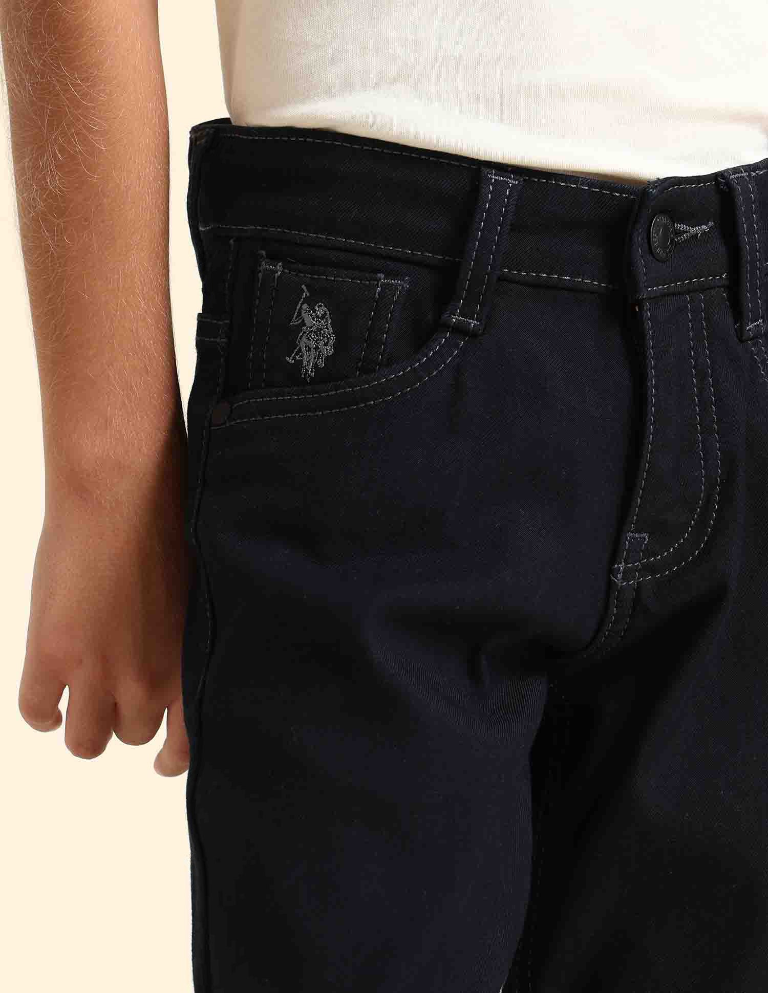Boys Relaxed Fit Black Jeans Dark Wash - U.S. POLO ASSN. | Large