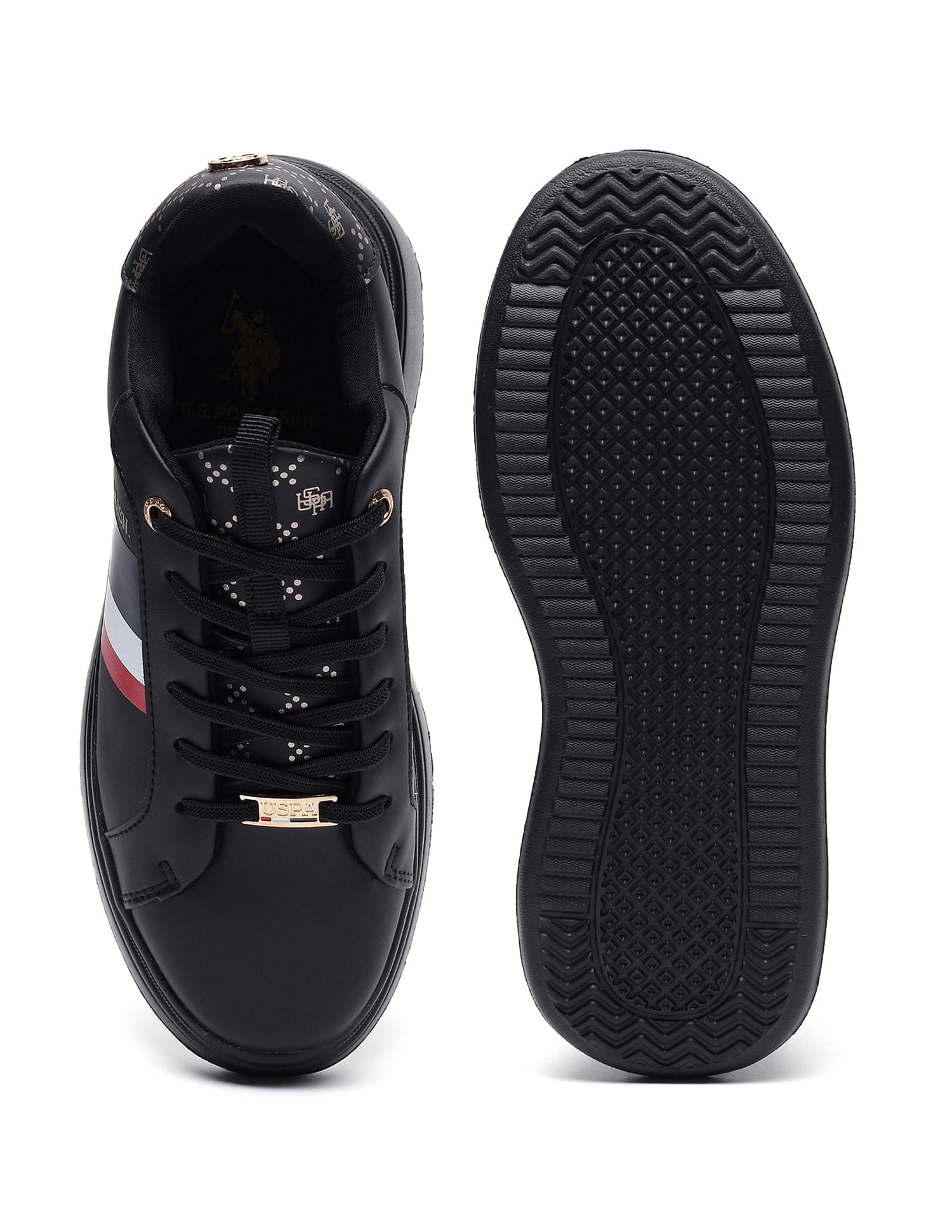 Women Striped Clara 3.0 Sneakers Black - U.S. POLO ASSN. | Large