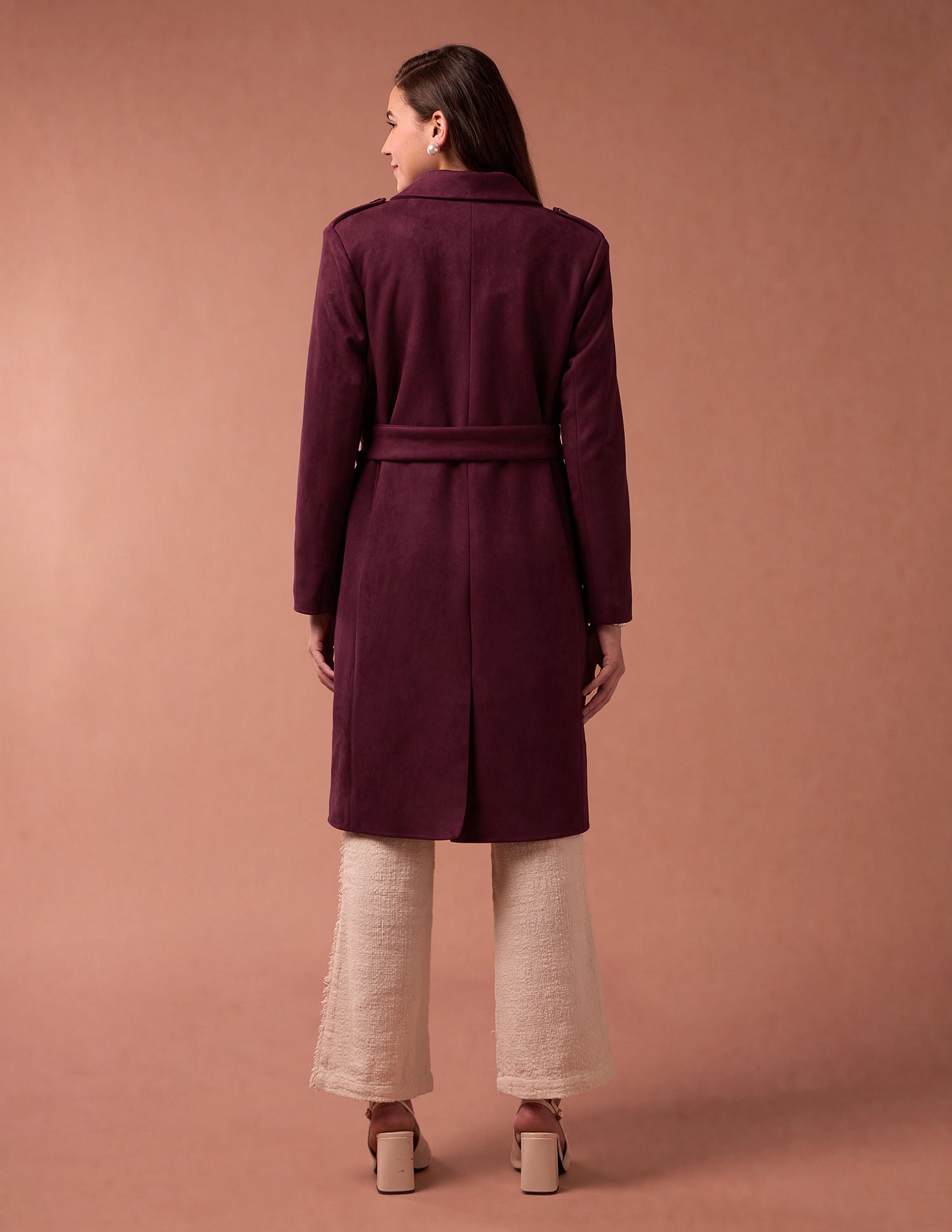 Longline Lapel Collar Jacket Wine - U.S. POLO ASSN. | Large