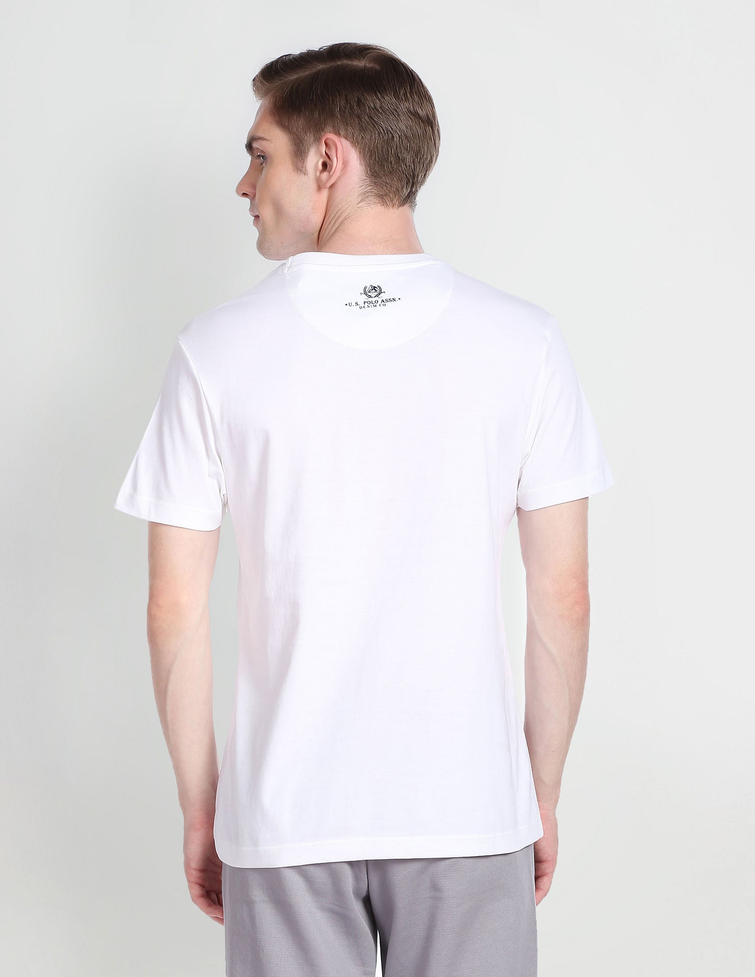 Bold Print Crew Neck T-Shirt White - U.S. POLO ASSN. | Large