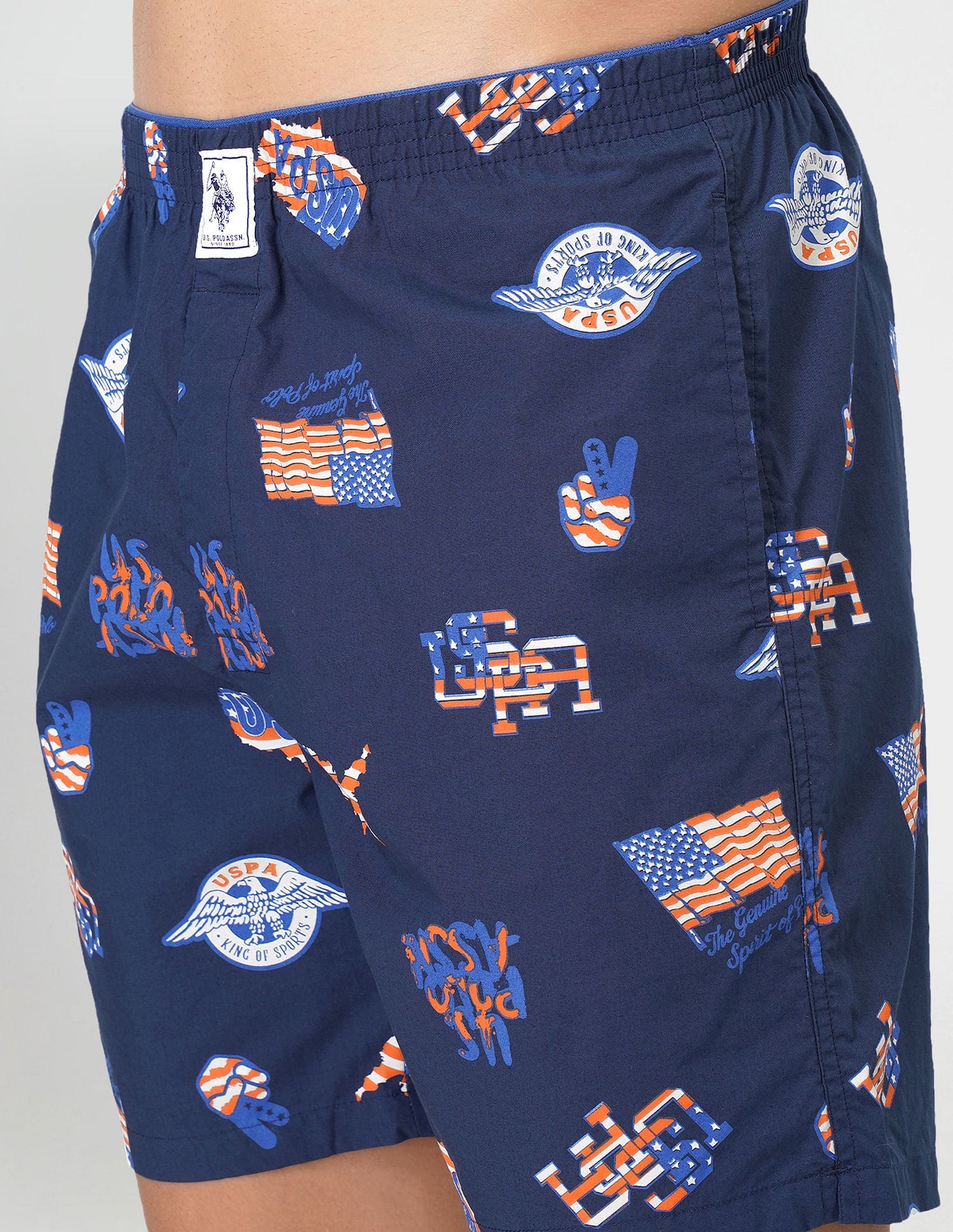 Relaxed Fit Printed IYAB Boxers - Pack Of 1 Navy - U.S. POLO ASSN. | Large
